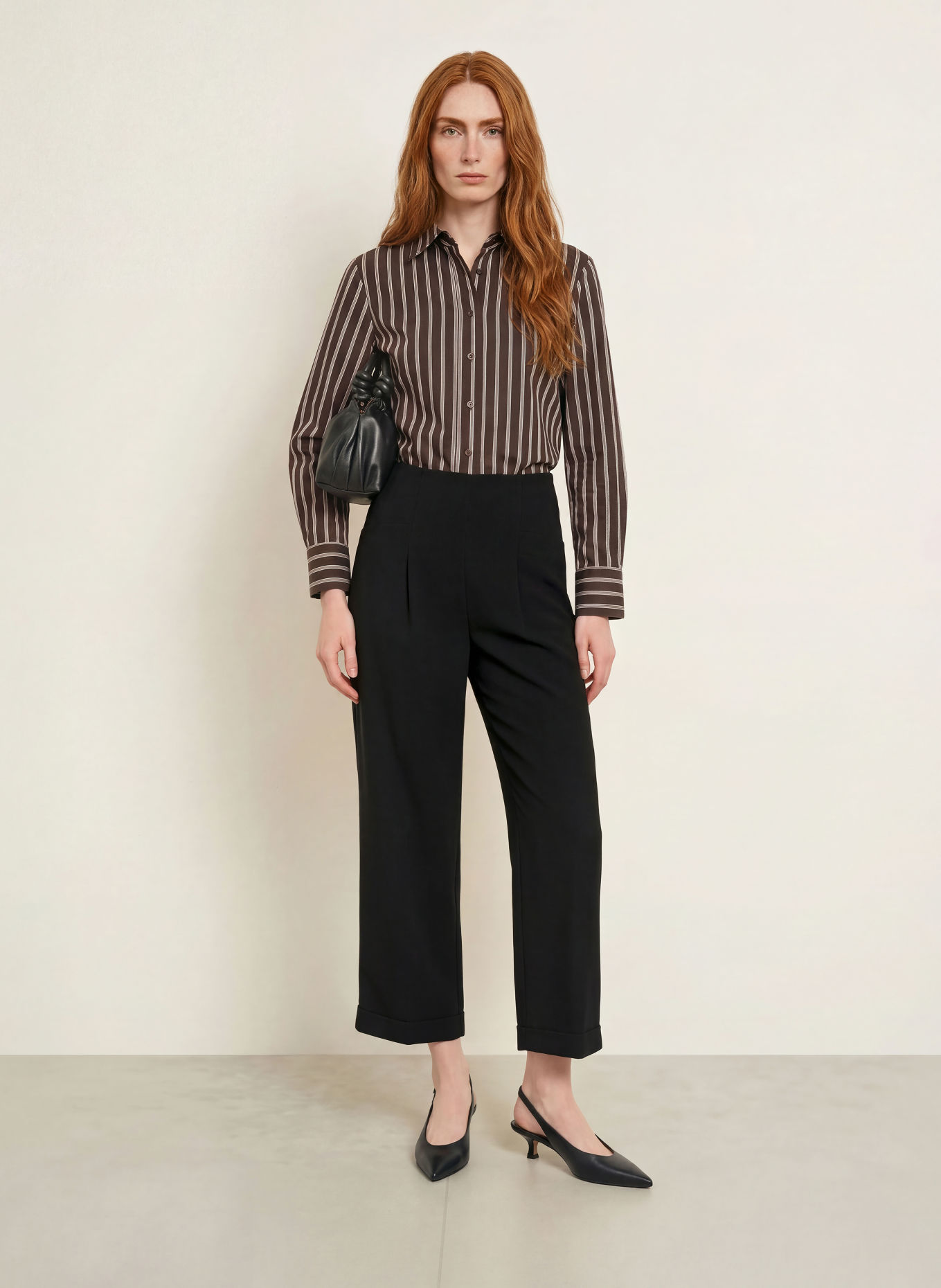s.Oliver BLACK LABEL Hemdbluse: DUNKELBRAUN / BEIGE
