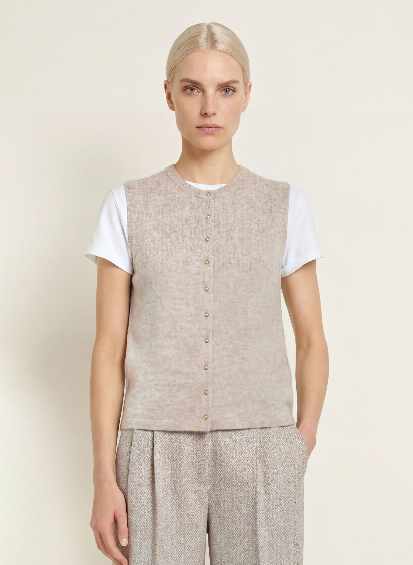 s.Oliver BLACK LABEL Strickweste: BEIGE