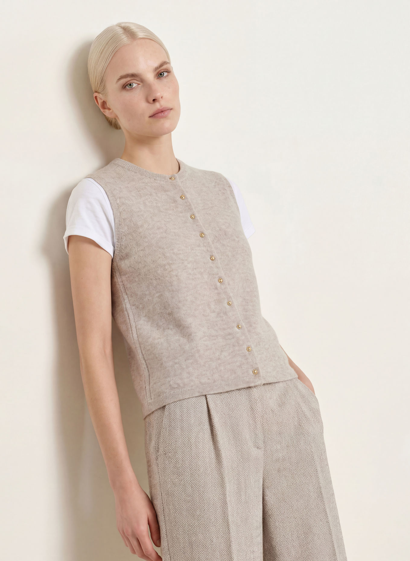 s.Oliver BLACK LABEL Strickweste: BEIGE
