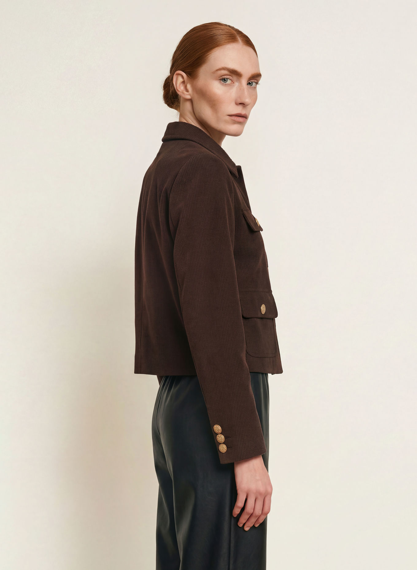 s.Oliver BLACK LABEL Corduroy Blazer: MARRON FONCÉ