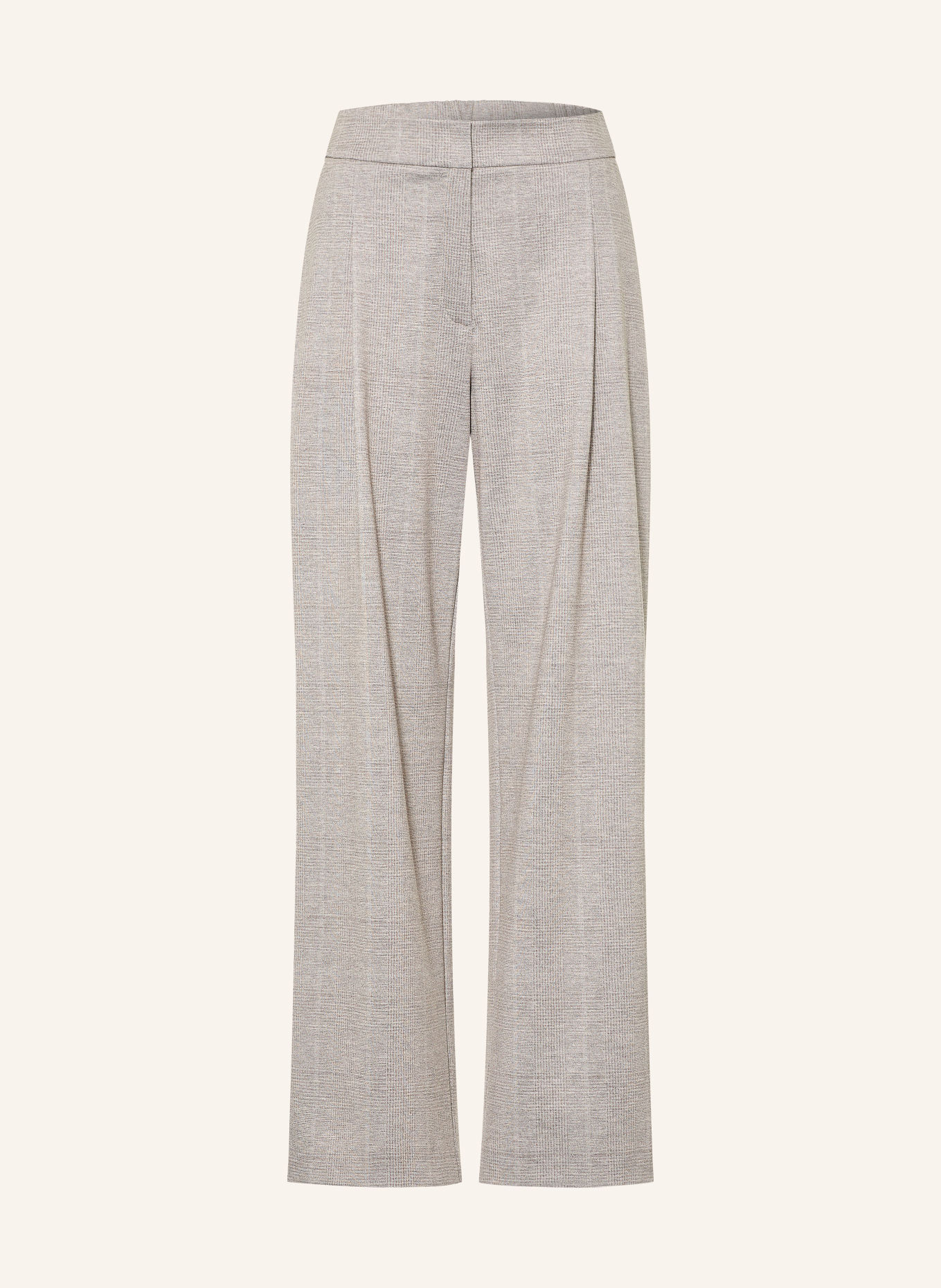 s.Oliver BLACK LABEL Jersey wide-leg trousers: BEIGE / GRAY / WHITE