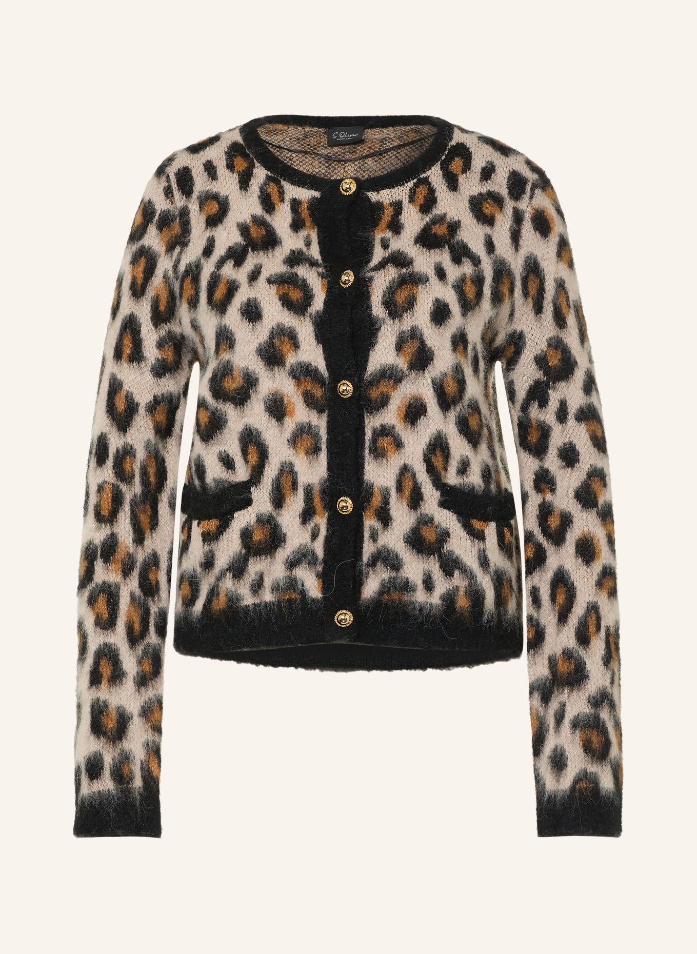 s.Oliver BLACK LABEL Vest: BRUIN / CRÈME / ZWART