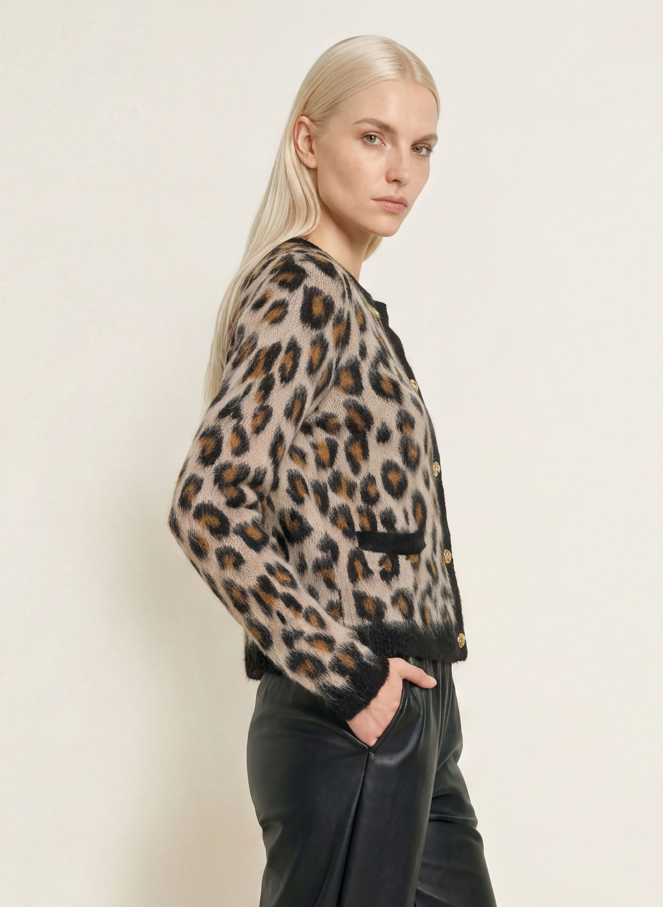 s.Oliver BLACK LABEL Vest: BRUIN / CRÈME / ZWART
