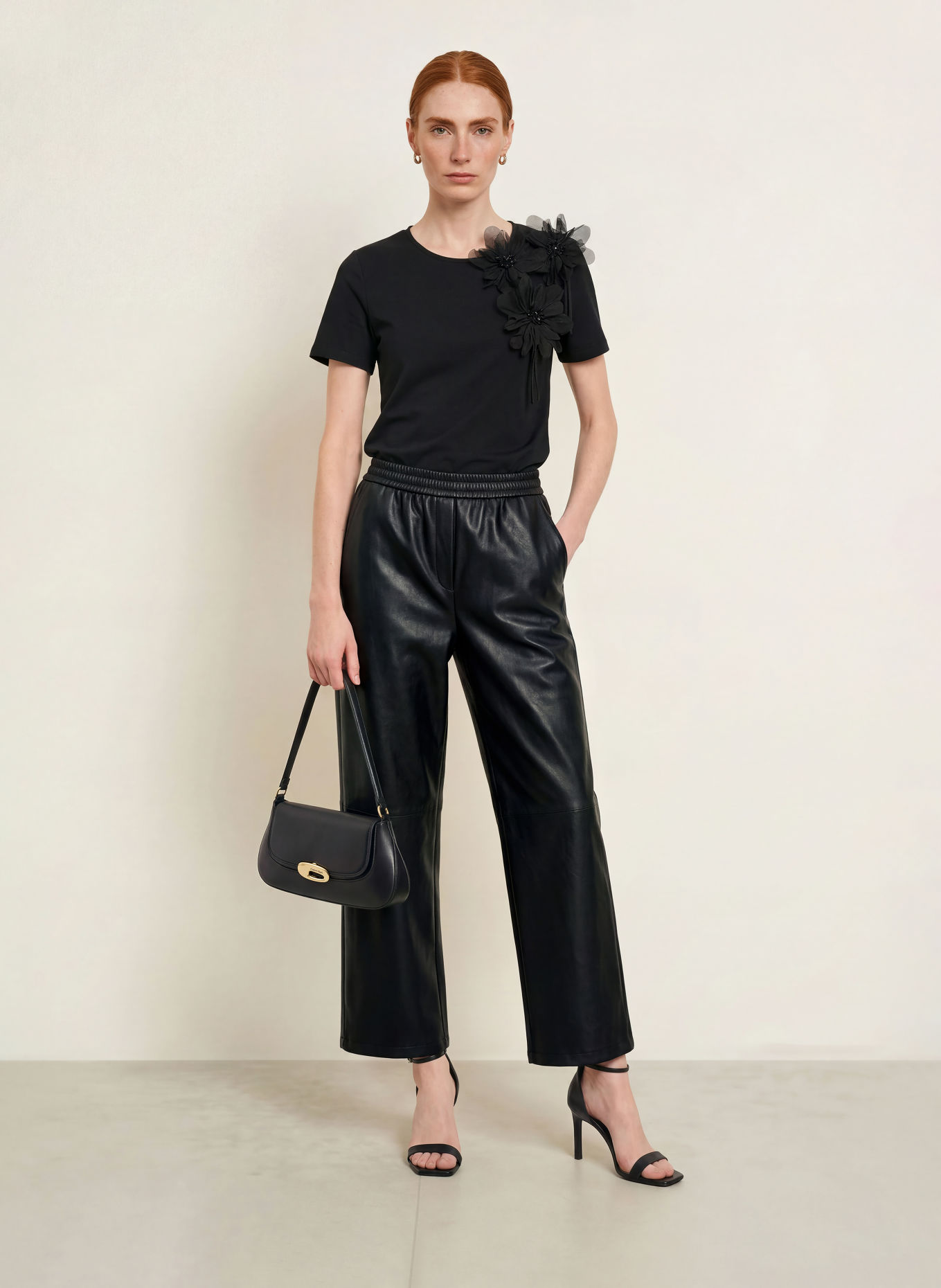 s.Oliver BLACK LABEL Hose in Lederoptik: SCHWARZ