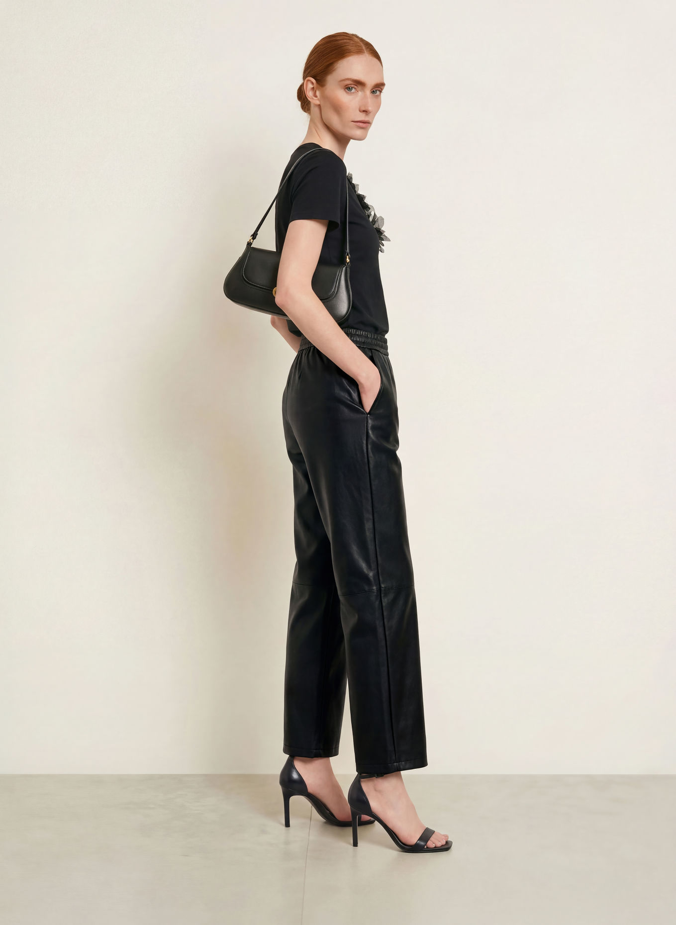 s.Oliver BLACK LABEL Hose in Lederoptik: SCHWARZ
