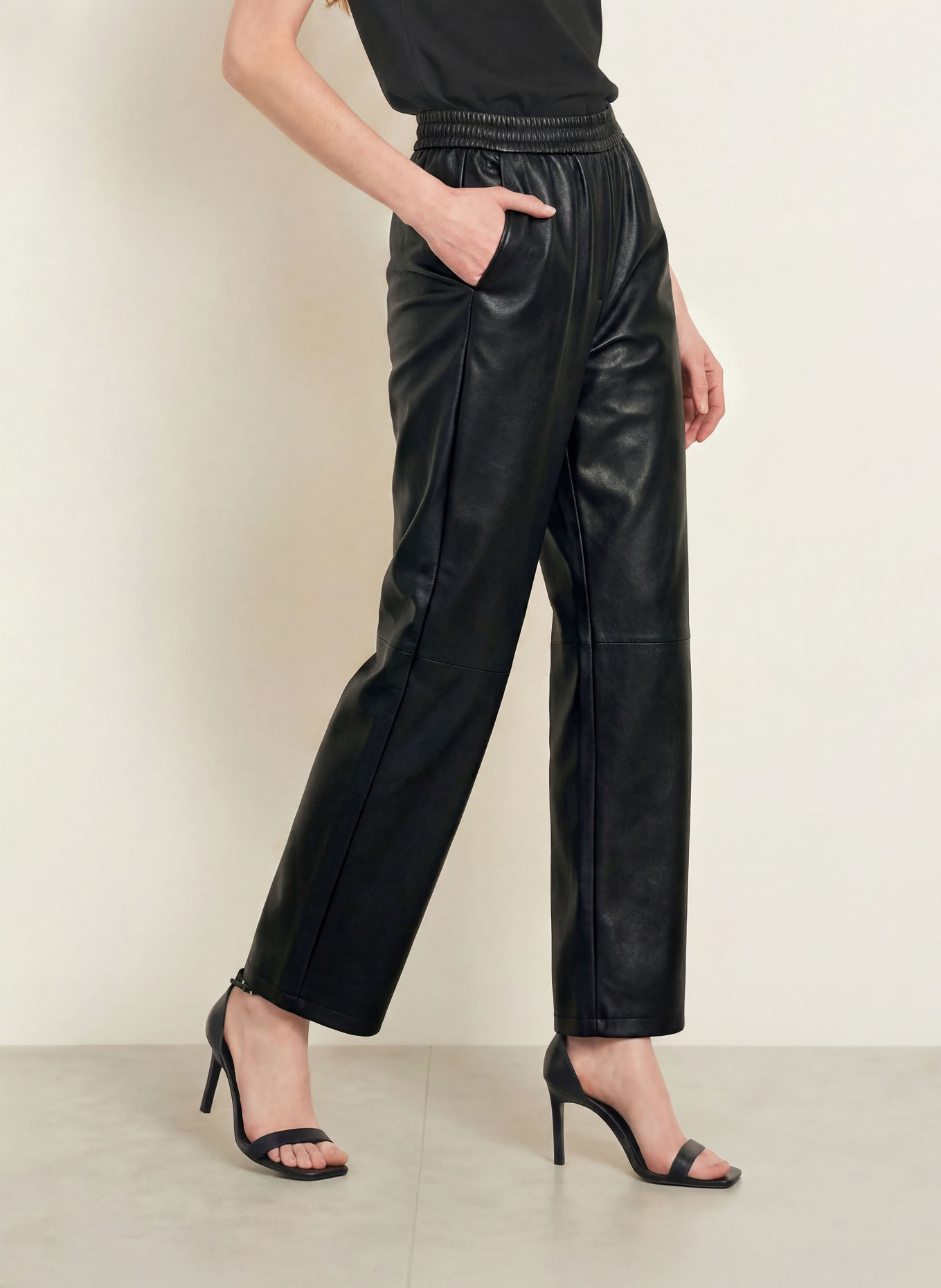 s.Oliver BLACK LABEL Hose in Lederoptik: SCHWARZ