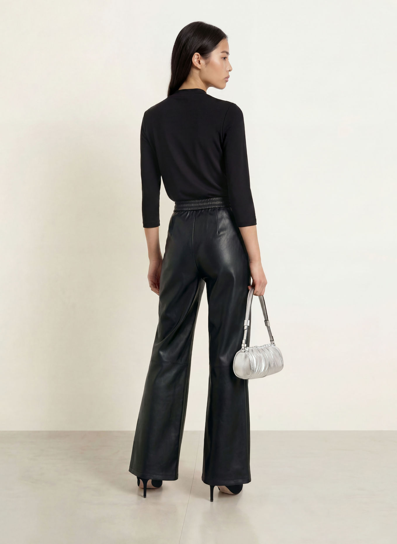 s.Oliver BLACK LABEL Shirt mit 3/4-Arm und Pailletten: SCHWARZ