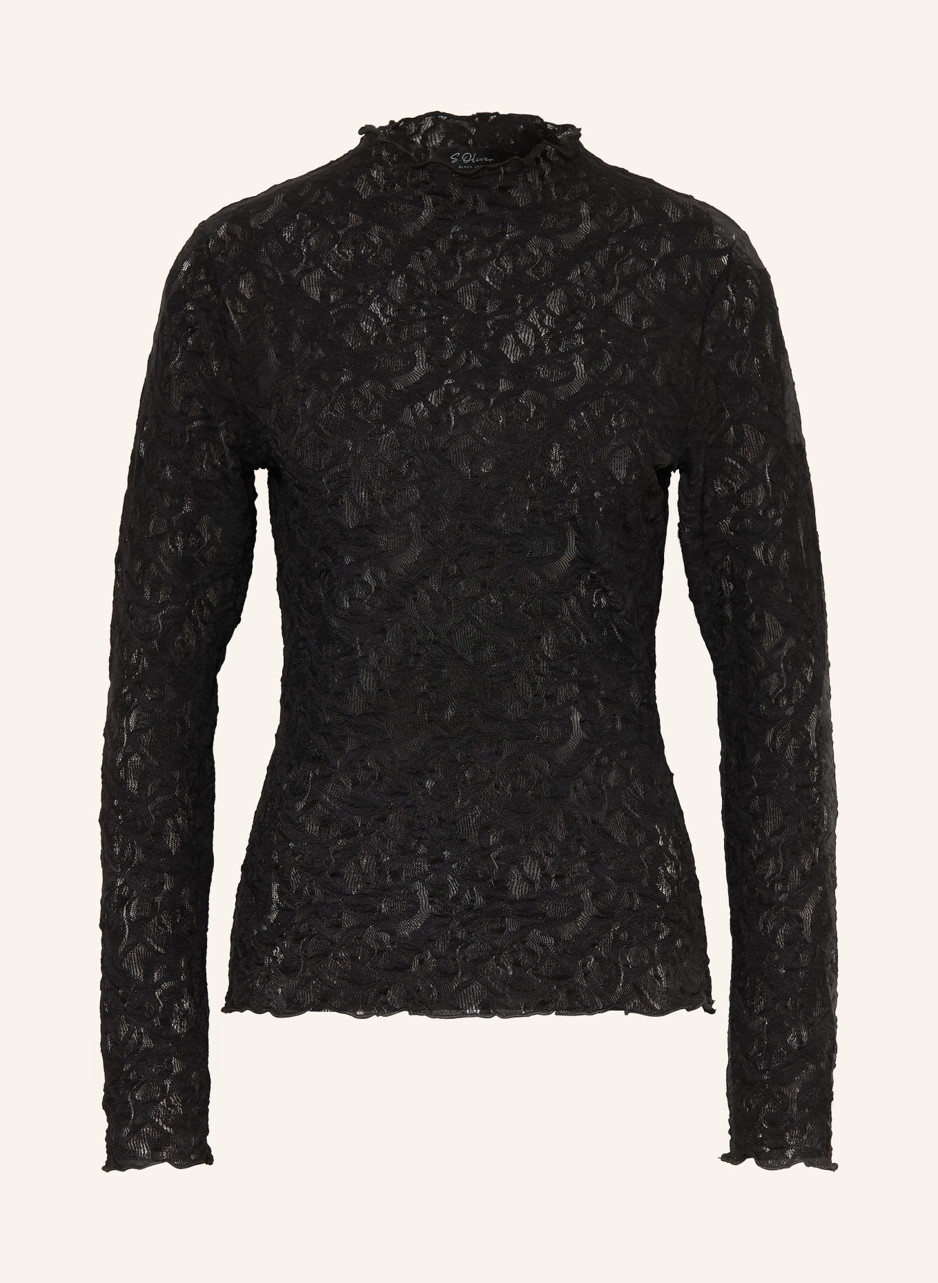 s.Oliver BLACK LABEL Longsleeve aus Spitze: SCHWARZ