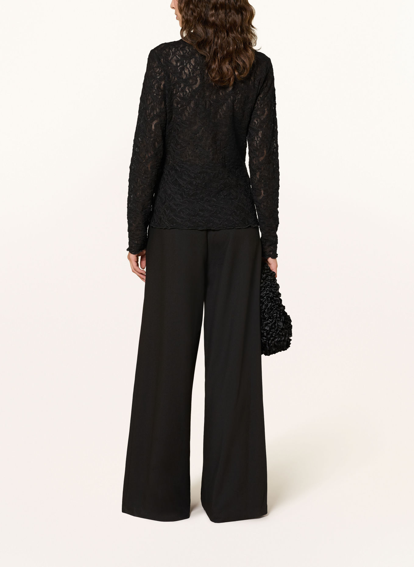 s.Oliver BLACK LABEL Longsleeve aus Spitze: SCHWARZ