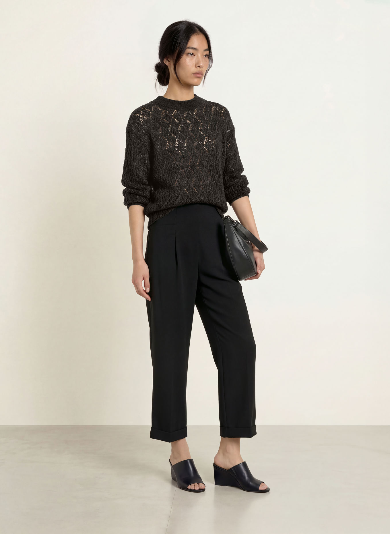 s.Oliver BLACK LABEL Pullover: SCHWARZ / DUNKELGRAU