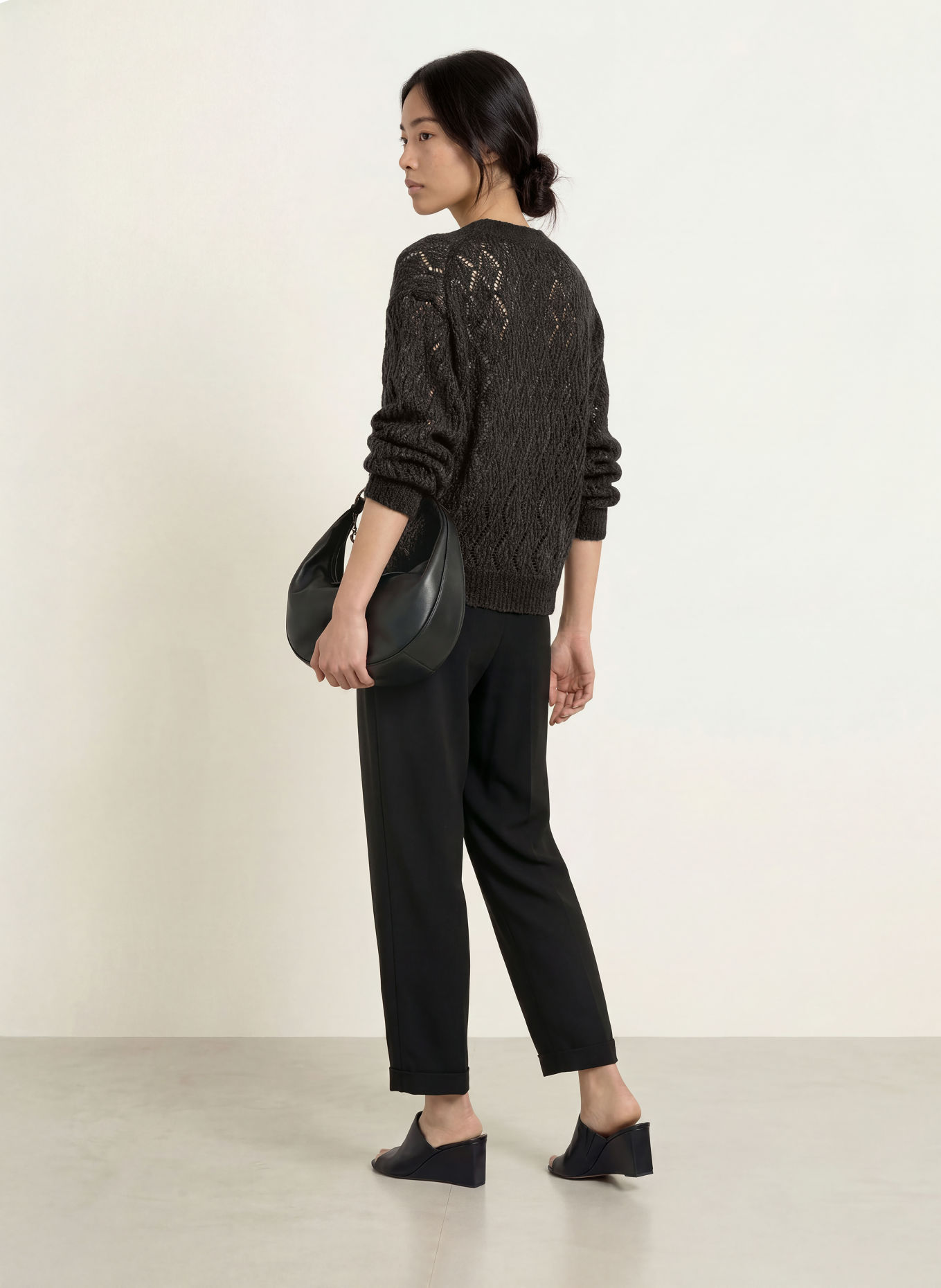 s.Oliver BLACK LABEL Pullover: SCHWARZ / DUNKELGRAU