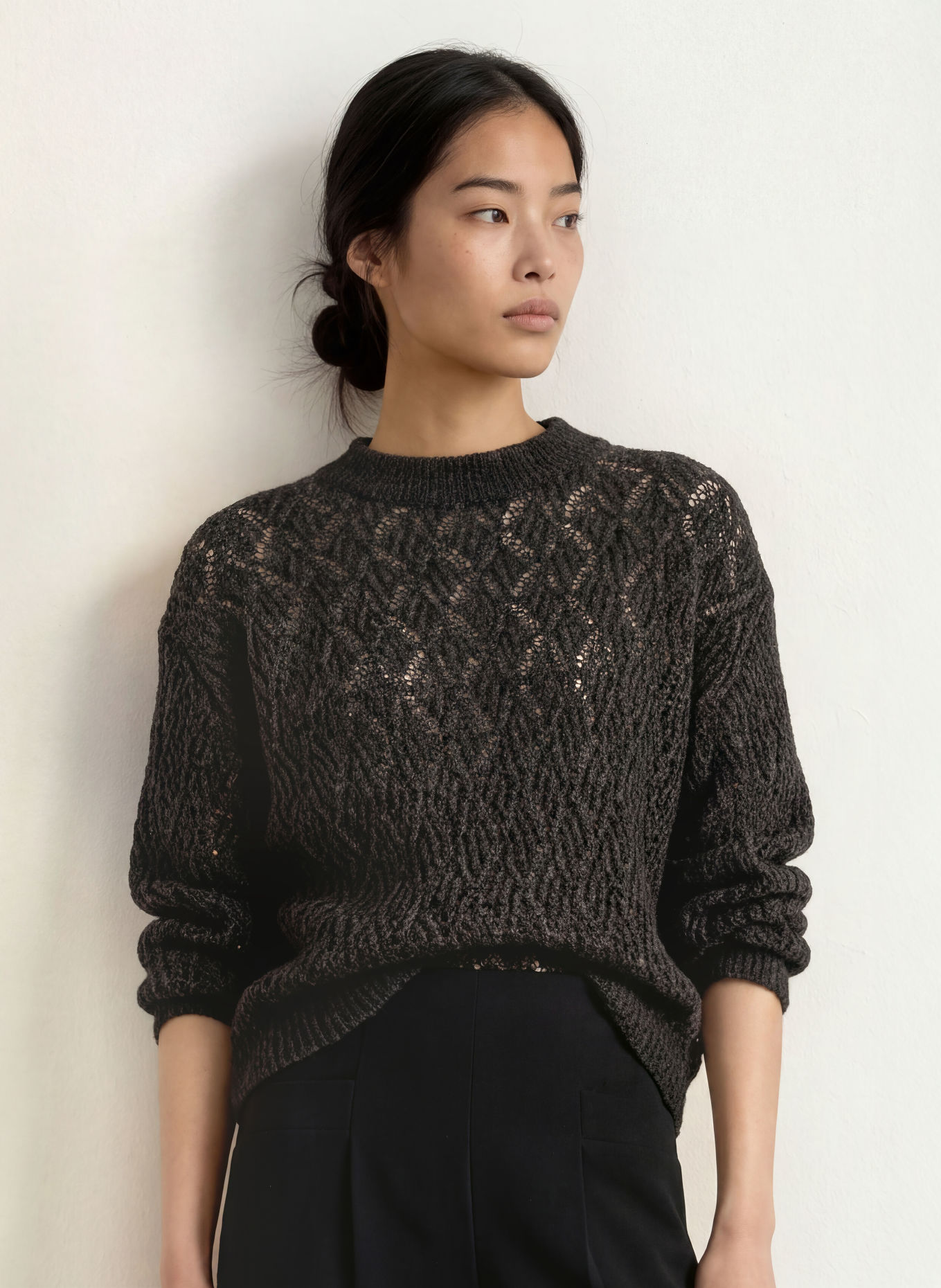 s.Oliver BLACK LABEL Pullover: SCHWARZ / DUNKELGRAU