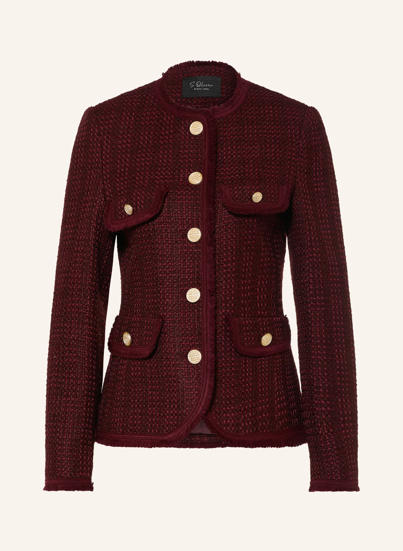 s.Oliver BLACK LABEL Bouclé-Blazer: DUNKELROT