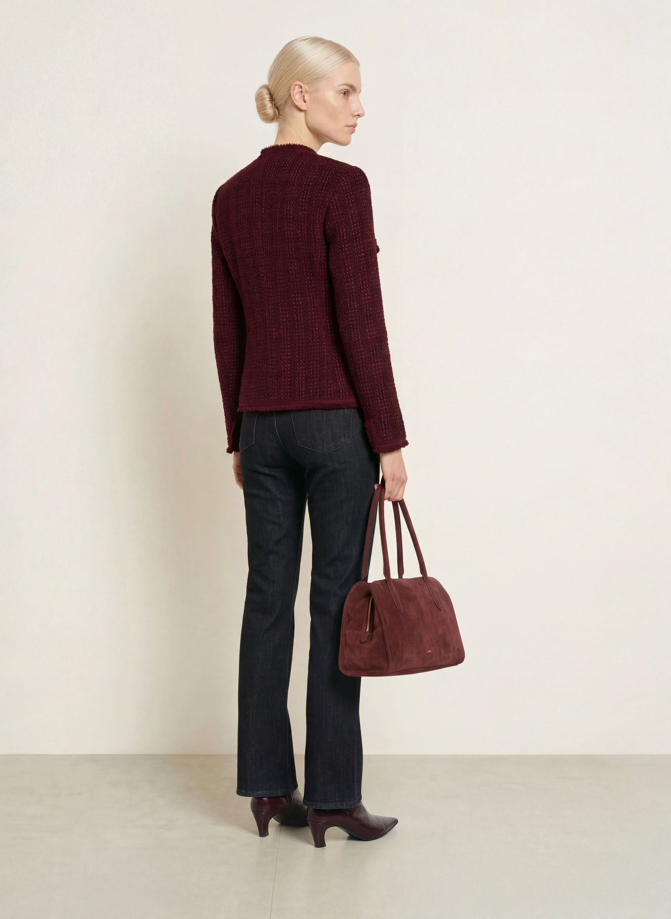 s.Oliver BLACK LABEL Bouclé-Blazer: DUNKELROT