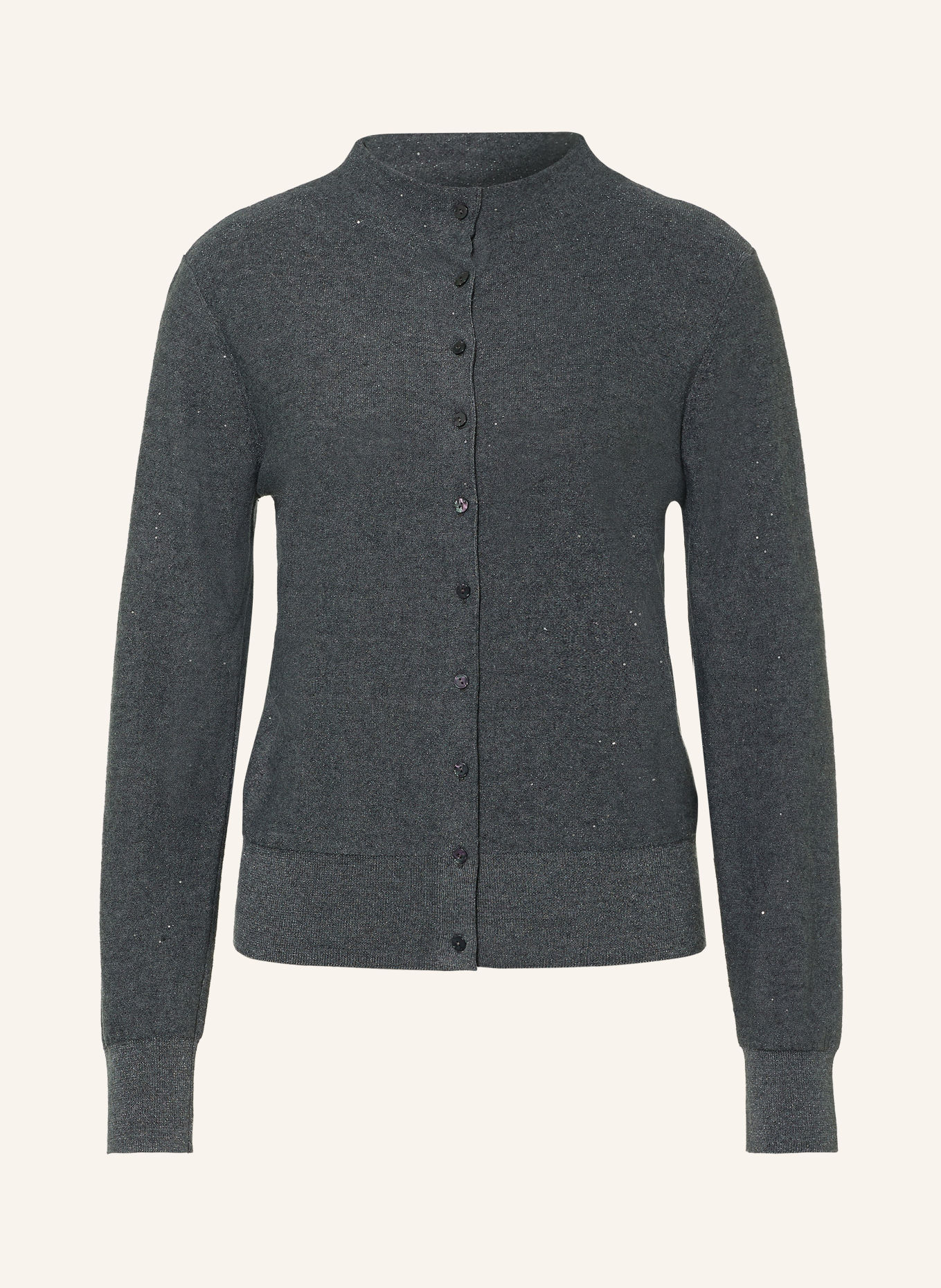 s.Oliver BLACK LABEL Strickjacke mit Pailletten: GRAU