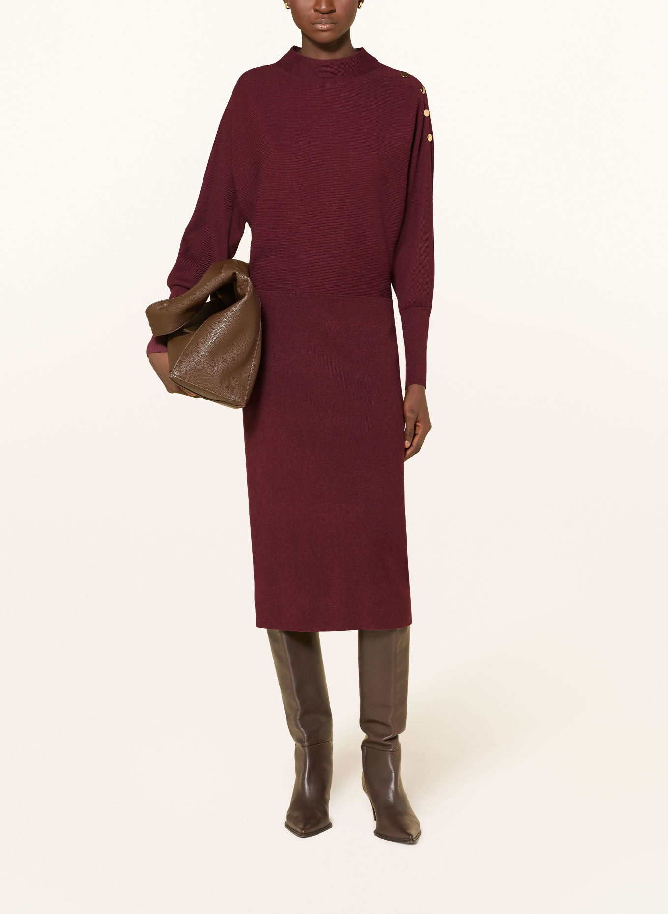 s.Oliver BLACK LABEL Strickkleid: DUNKELROT