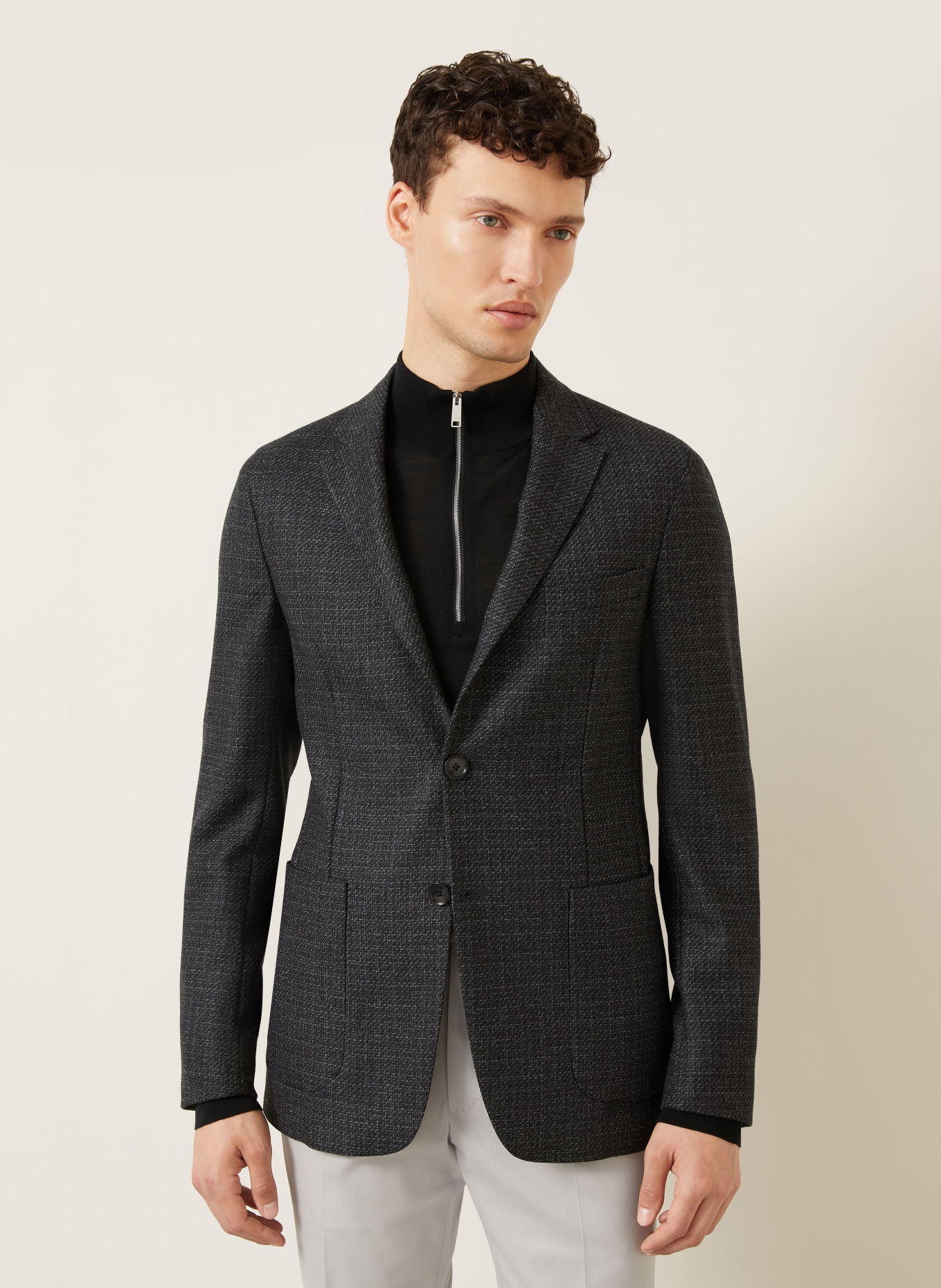 ZEGNA Jacka DROP 7 Extra Slim Fit: MÖRKGRÅ / LJUSGRÅ / GRÅ
