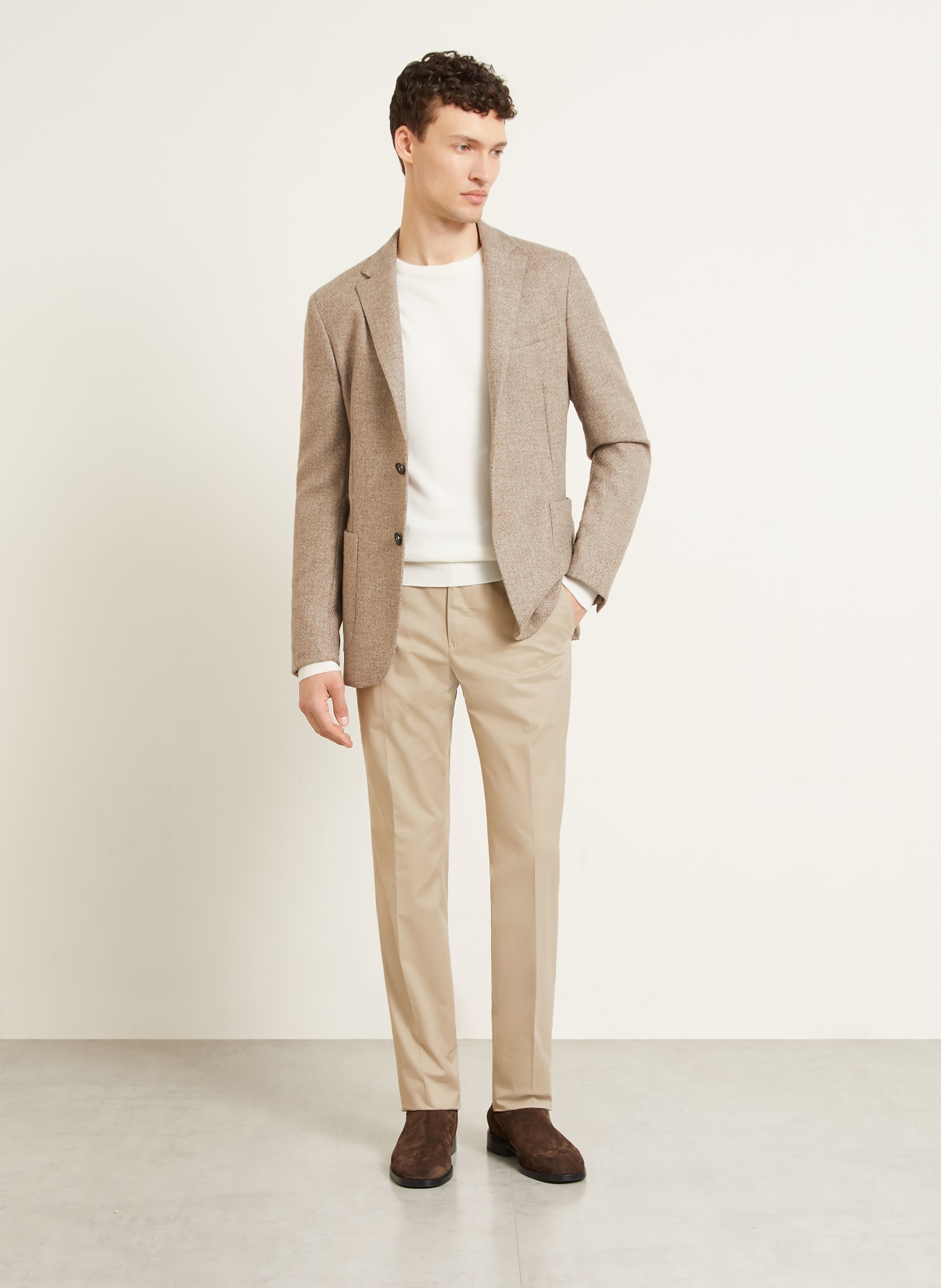 ZEGNA Slim-Fit Trousers: BEIGE