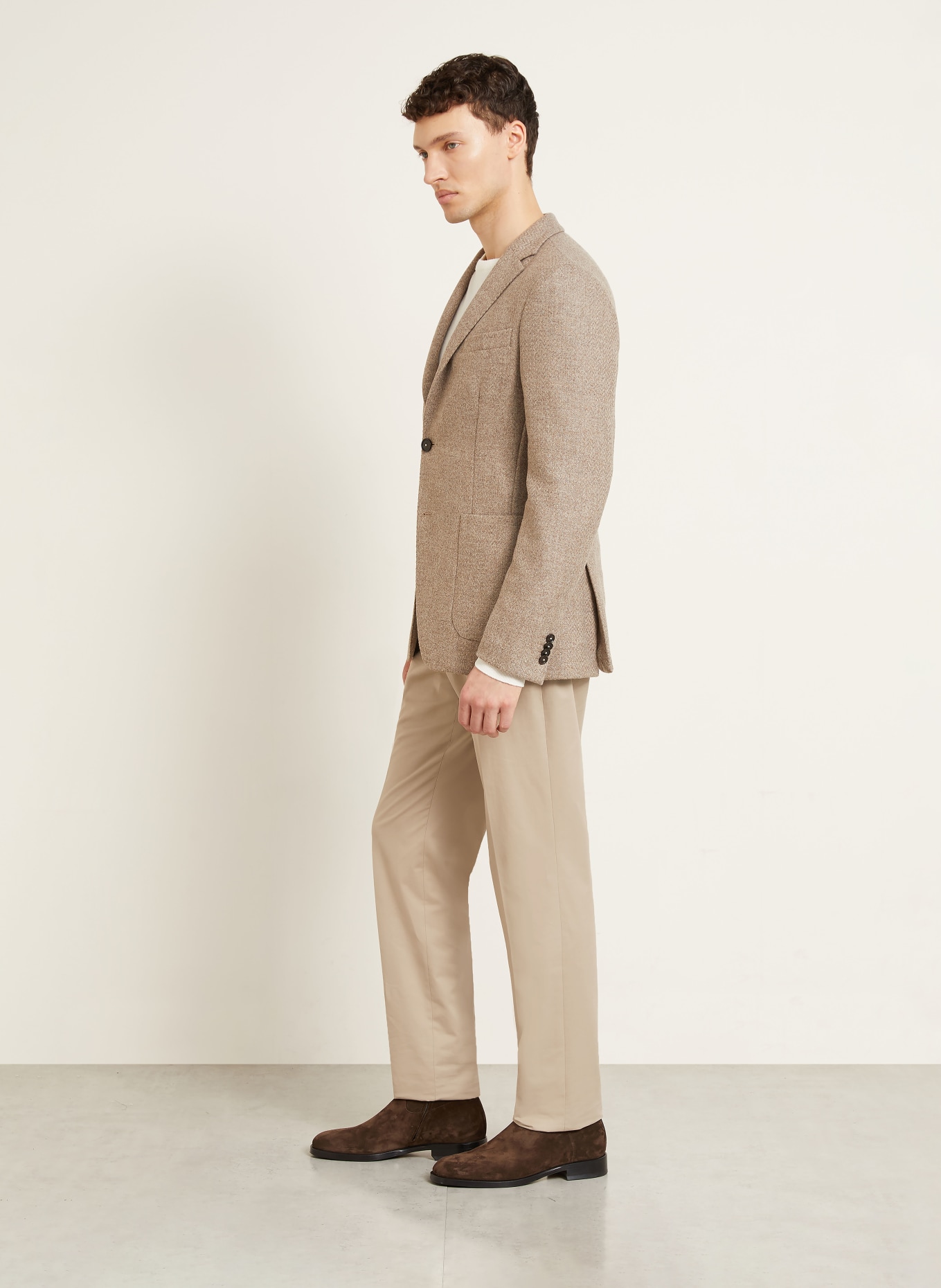 ZEGNA Slim-Fit Trousers: BEIGE
