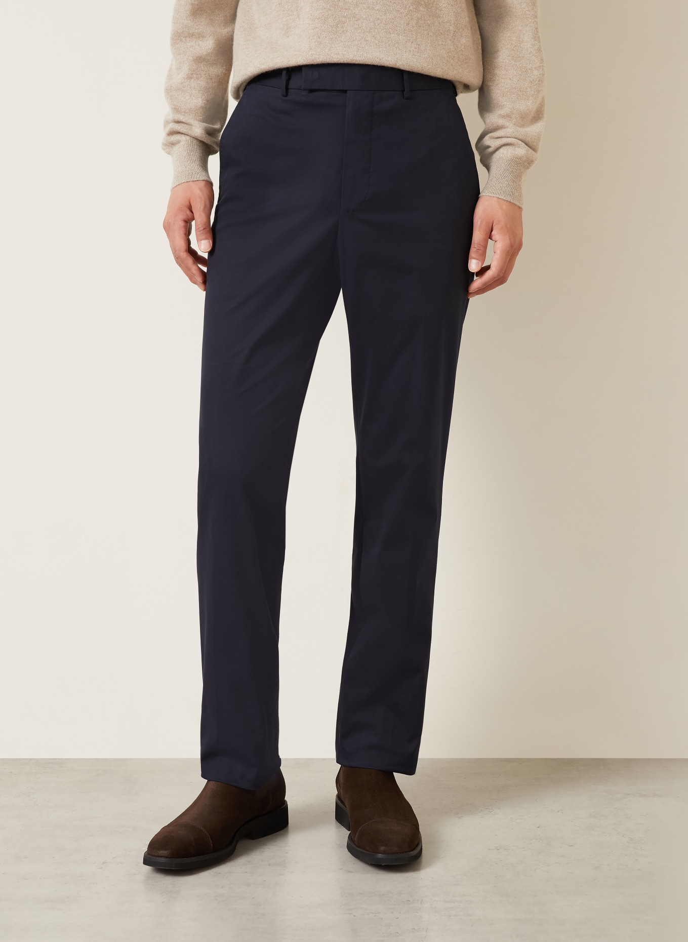 ZEGNA Bukser PREMIUM COTTON Regular Fit: MØRKEBLÅ