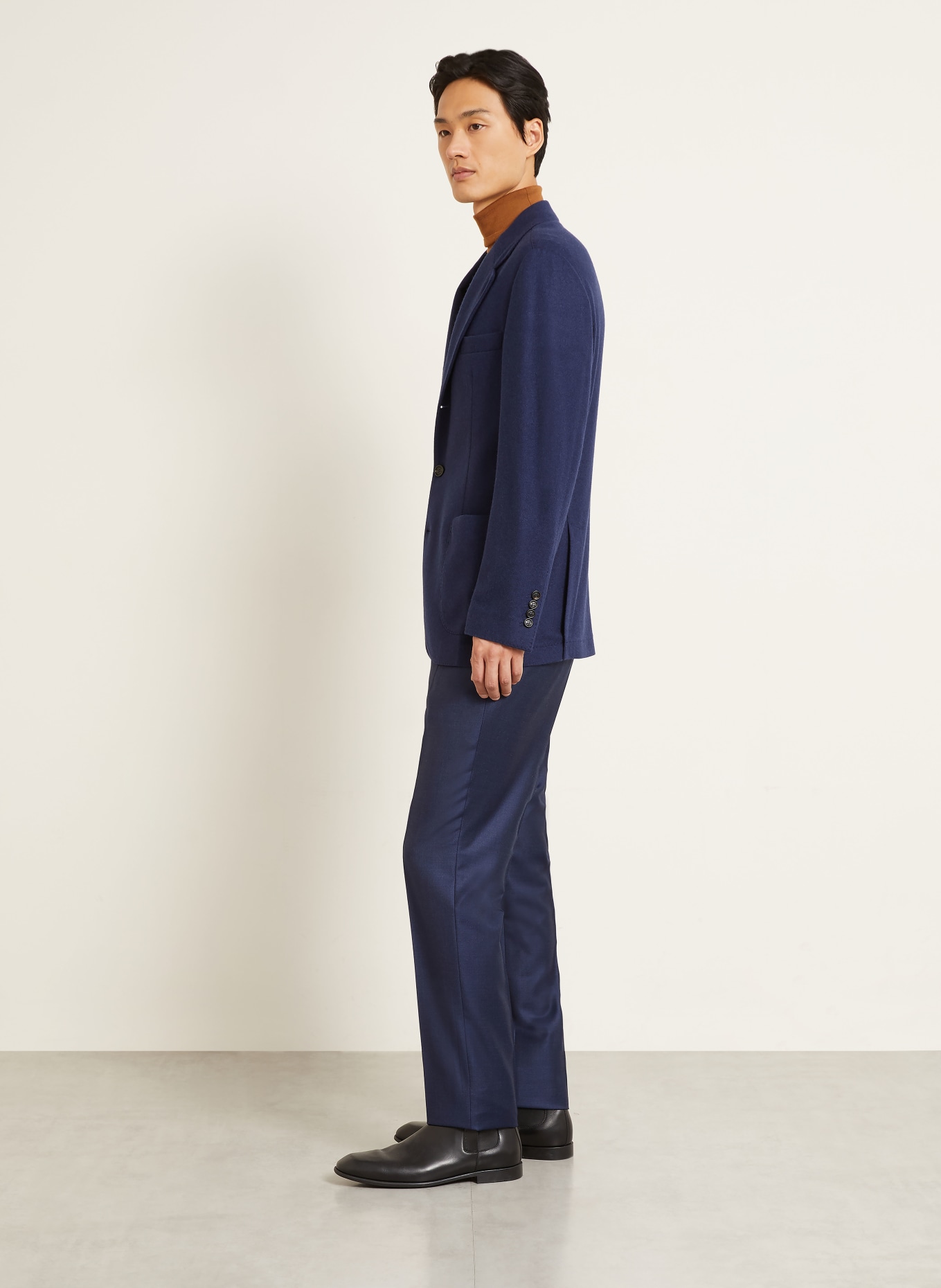ZEGNA Byxor TROFEO Slim Fit i merinoull: MÖRKBLÅ