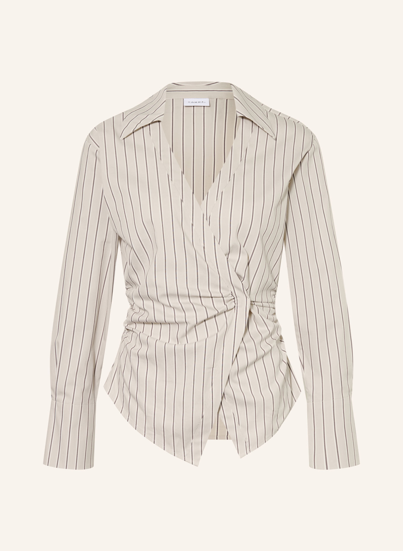 comma Wickelbluse: HELLBRAUN / BRAUN / WEISS