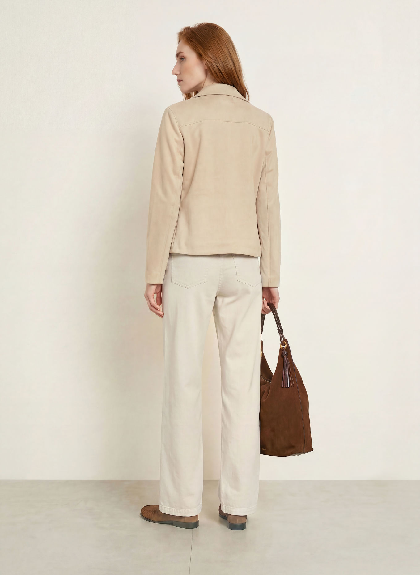comma Jacke in Lederoptik: BEIGE
