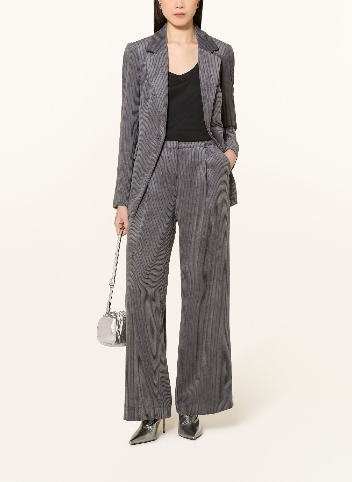 COMMA Marlenehose aus Cord: GRAU