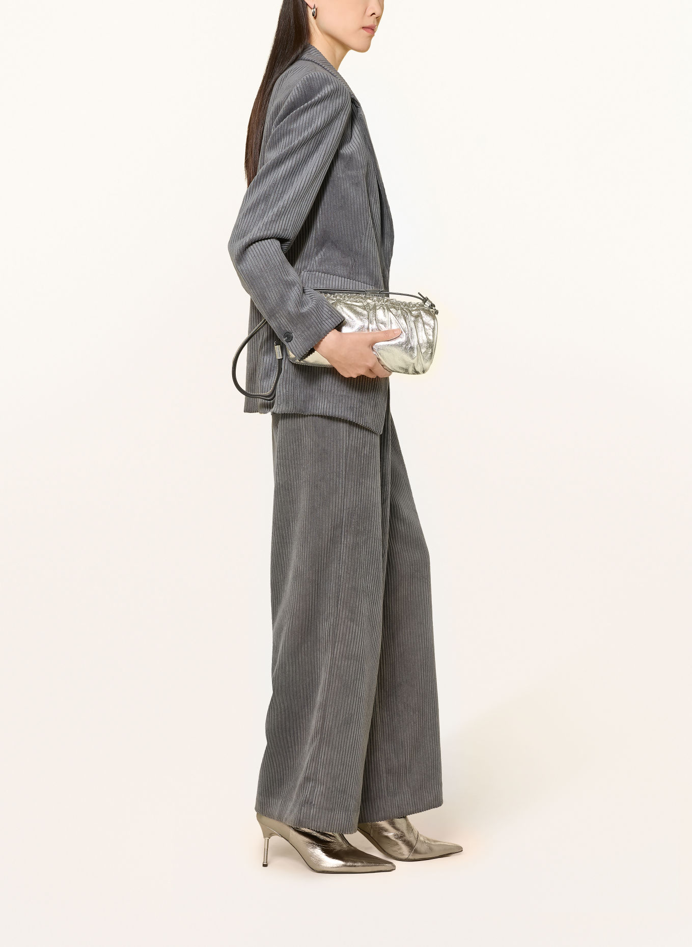 COMMA Marlenehose aus Cord: GRAU