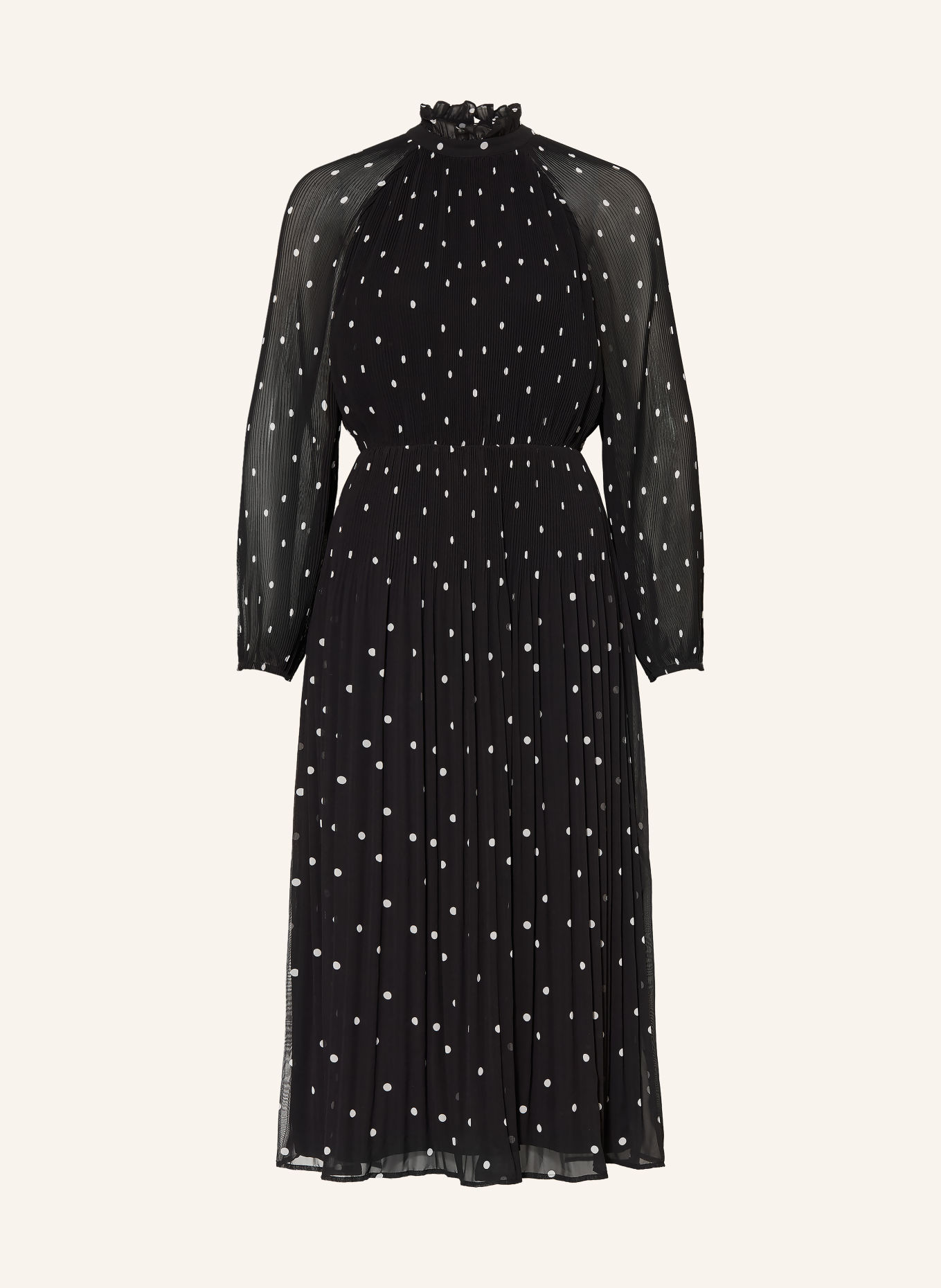 comma Plisseekleid: SCHWARZ / WEISS