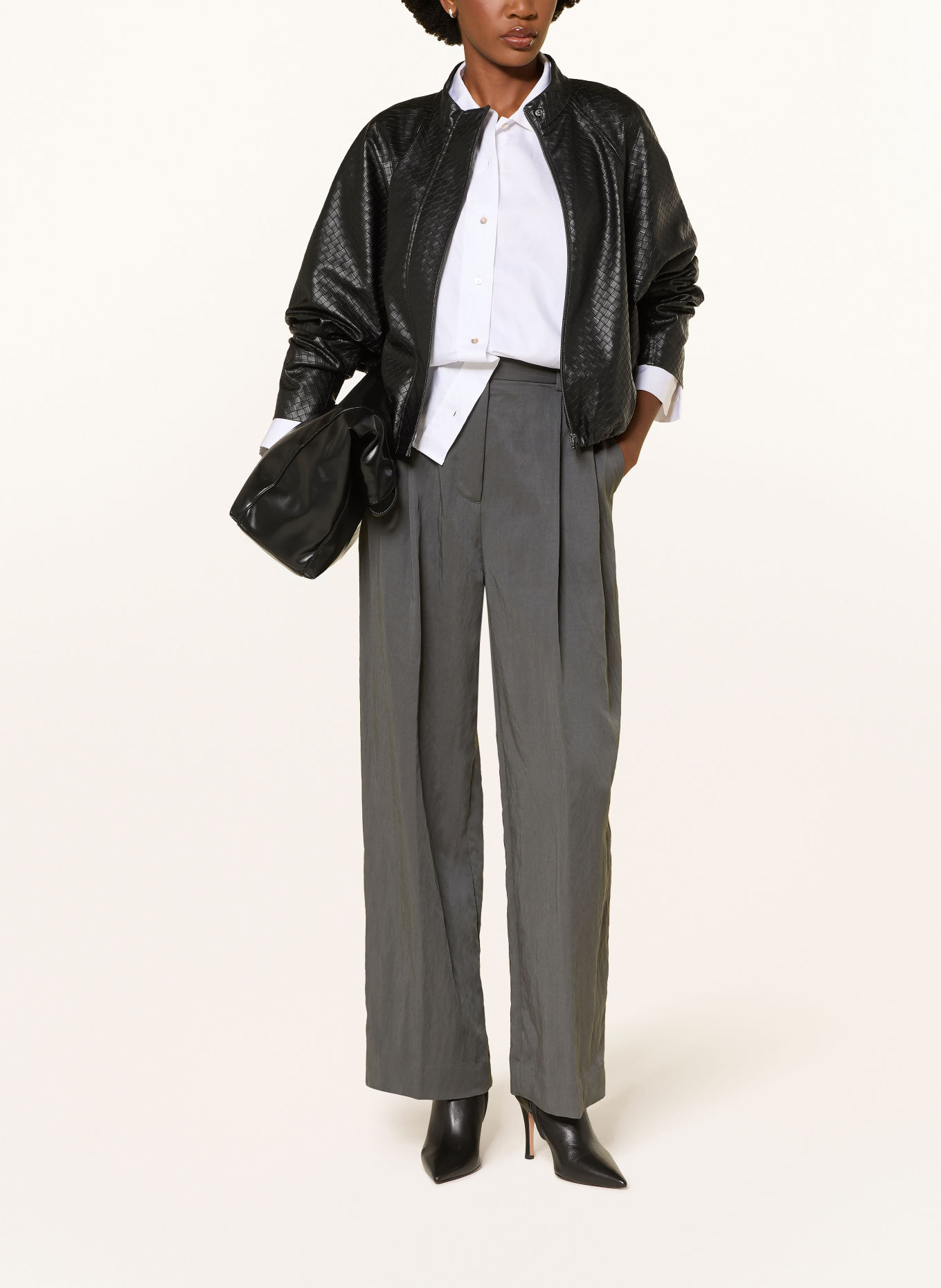 COMMA Blouson in Lederoptik: SCHWARZ
