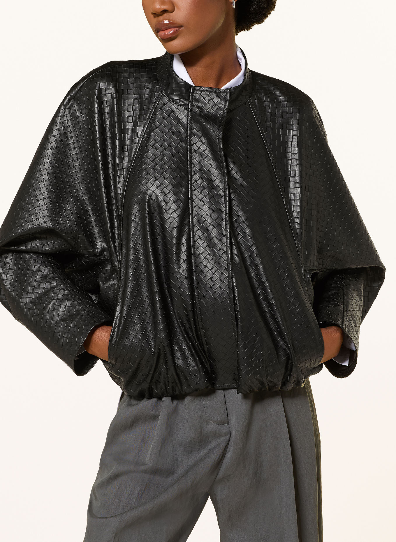 COMMA Blouson in Lederoptik: SCHWARZ
