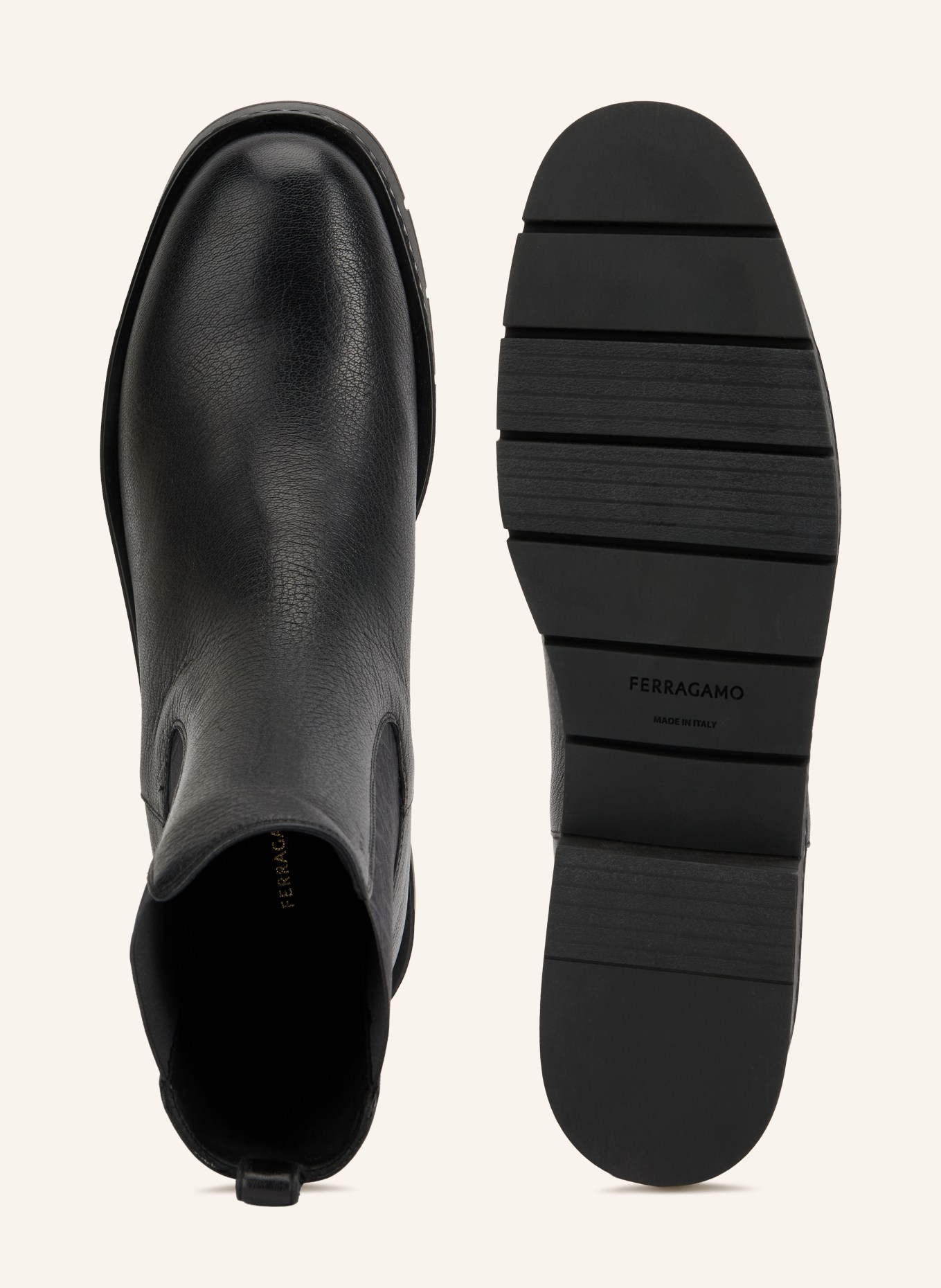 FERRAGAMO MOHAVE Chelsea boots: BLACK