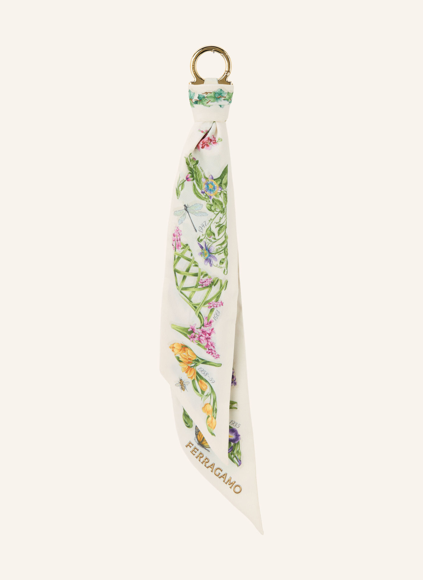 FERRAGAMO Taschenanhänger: CREME / GELB / HELLGRÜN