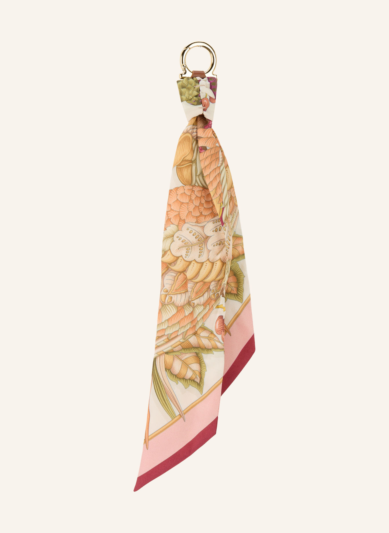 FERRAGAMO Taschenanhänger: CREME / ORANGE / HELLGRÜN