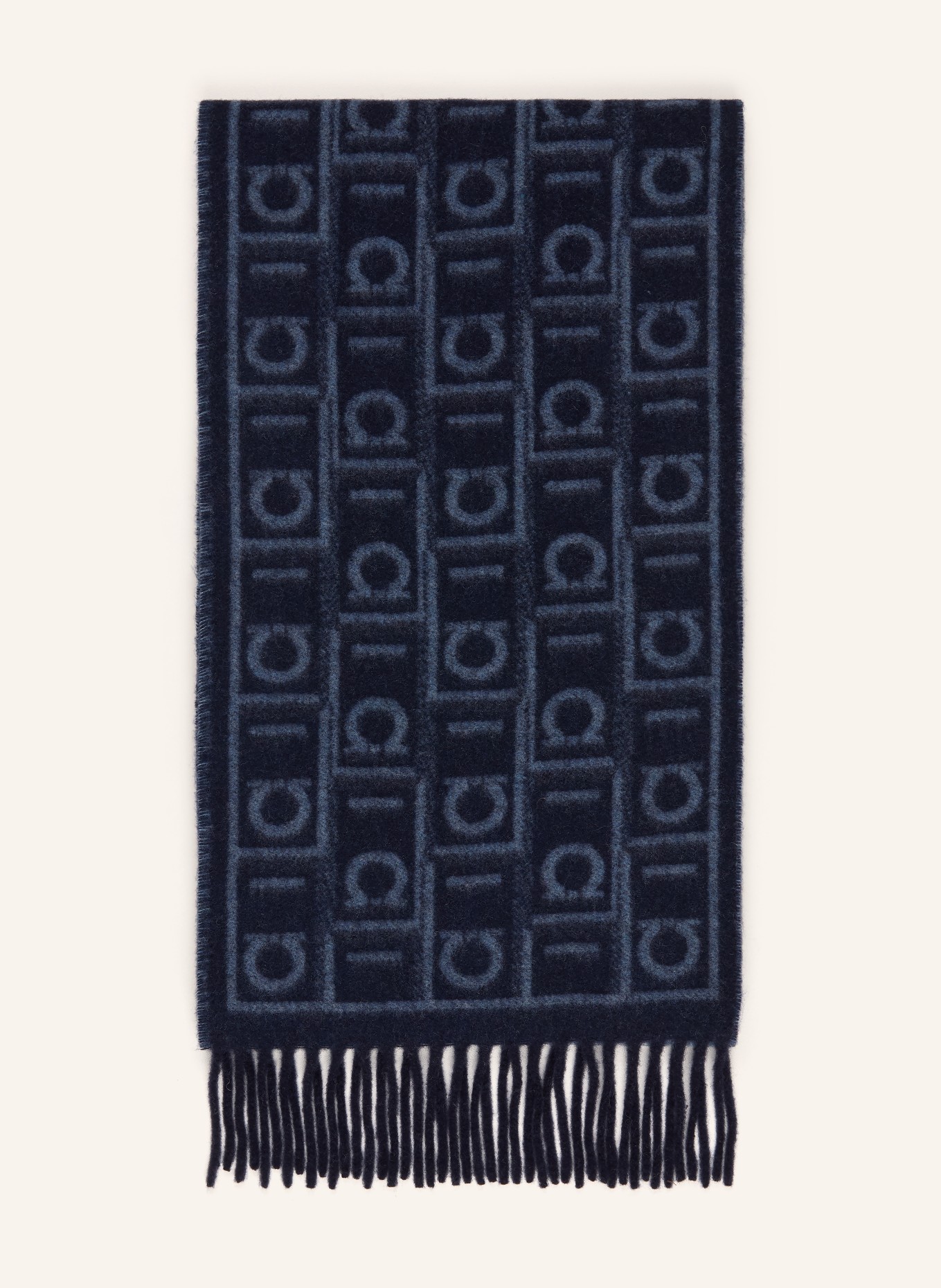 FERRAGAMO Scarf with cashmere: DARK BLUE / BLUE