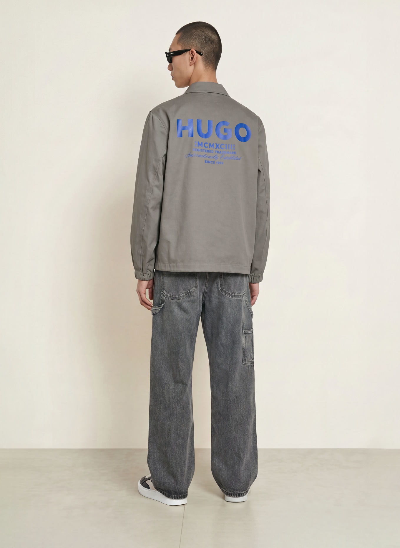 HUGO Surchemise BIYO: GRIS / BLEU