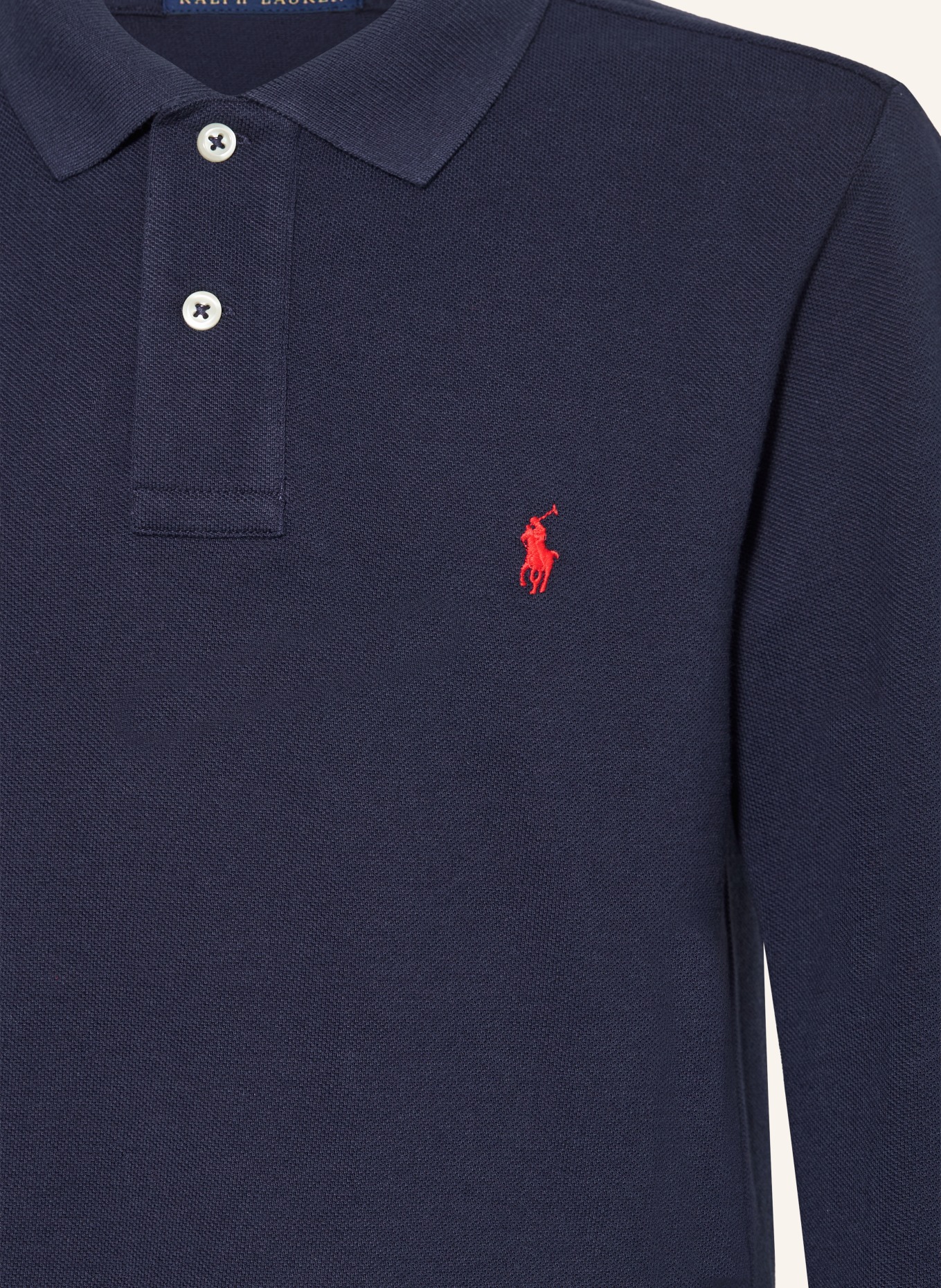POLO RALPH LAUREN Piqué-poloshirt: DONKERBLAUW