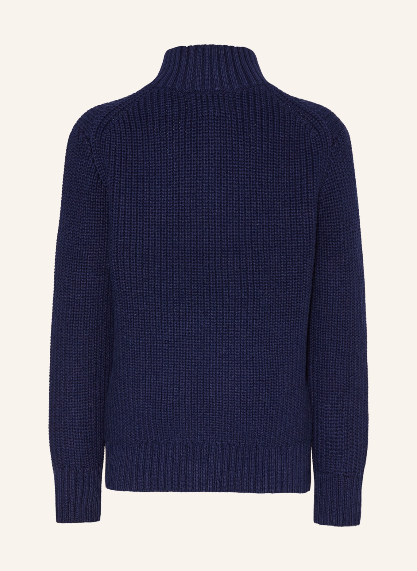 POLO RALPH LAUREN Pull col zippé: BLEU FONCÉ