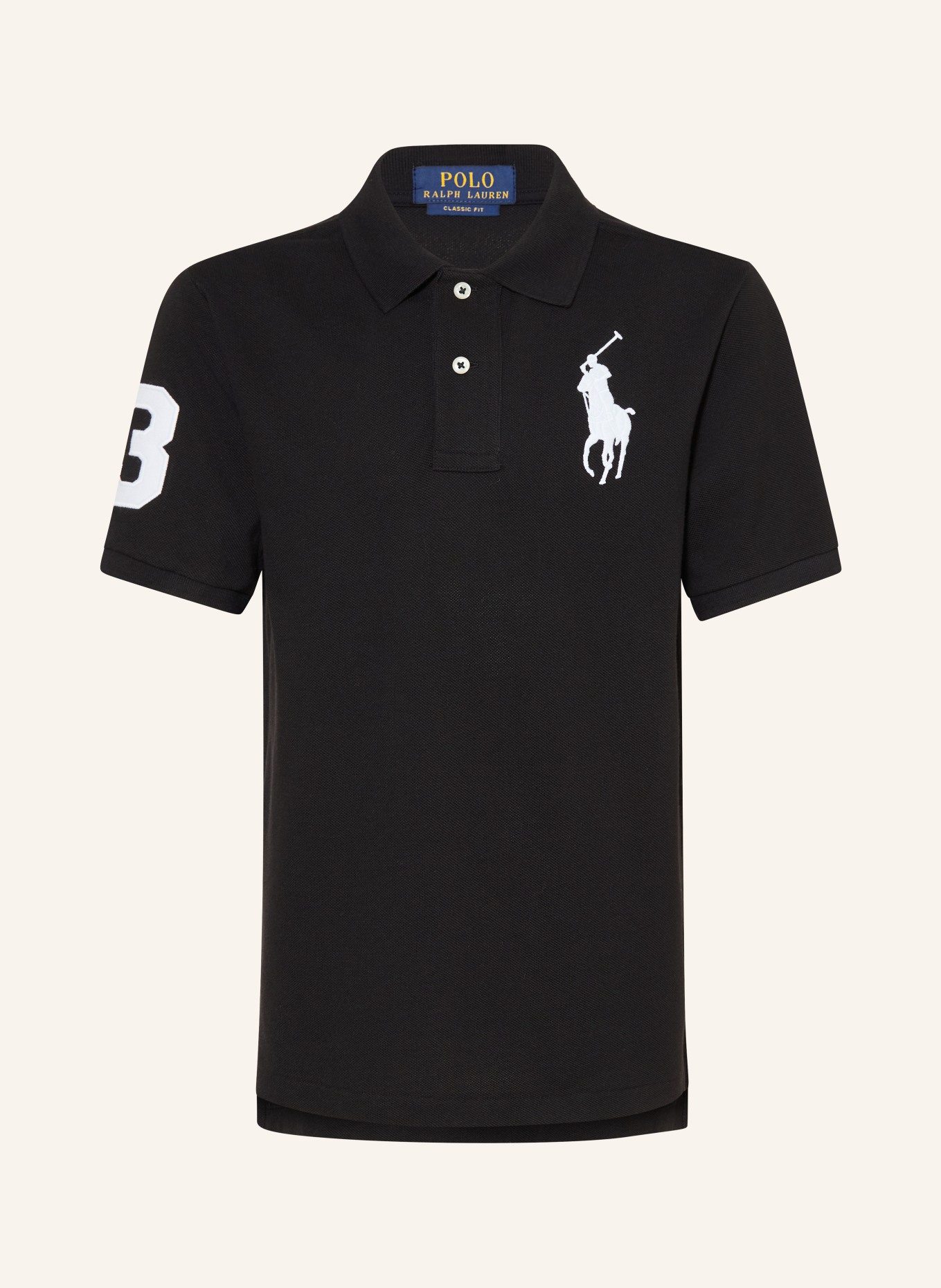 POLO RALPH LAUREN Piqué-Poloshirt: SCHWARZ / WEISS
