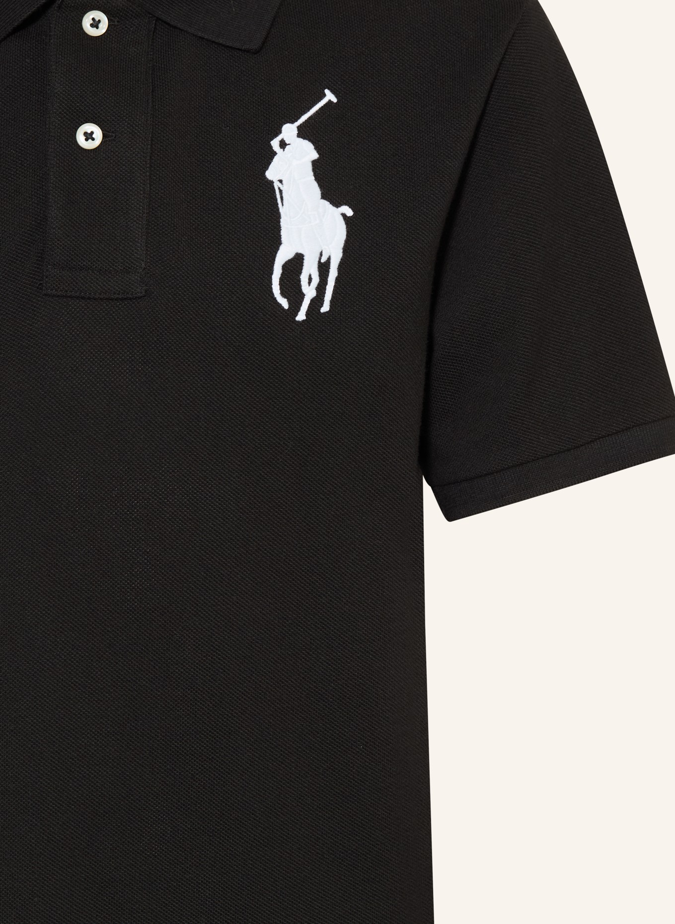 POLO RALPH LAUREN Piqué-Poloshirt: SCHWARZ / WEISS