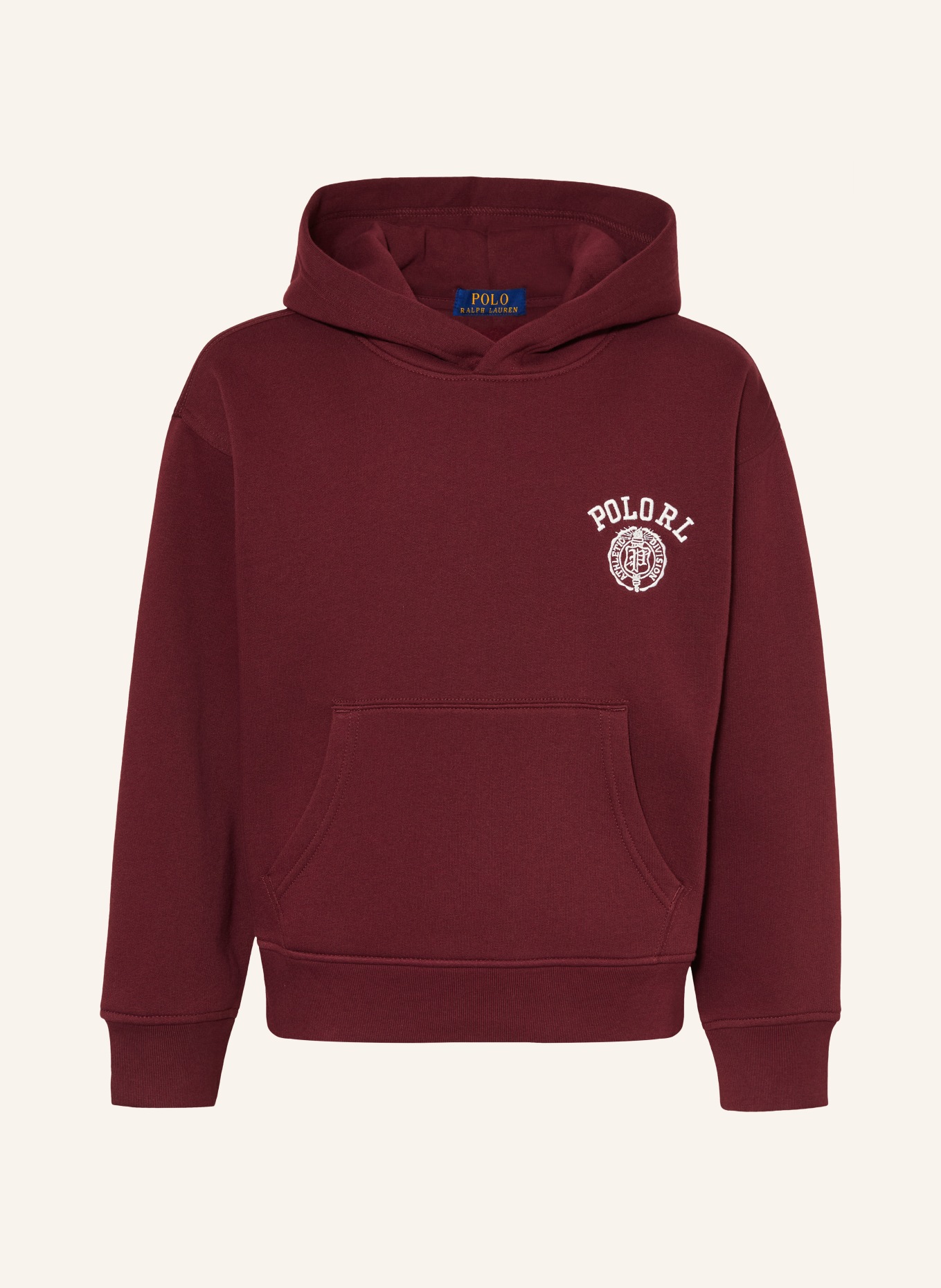 POLO RALPH LAUREN Hoodie: DUNKELROT / WEISS