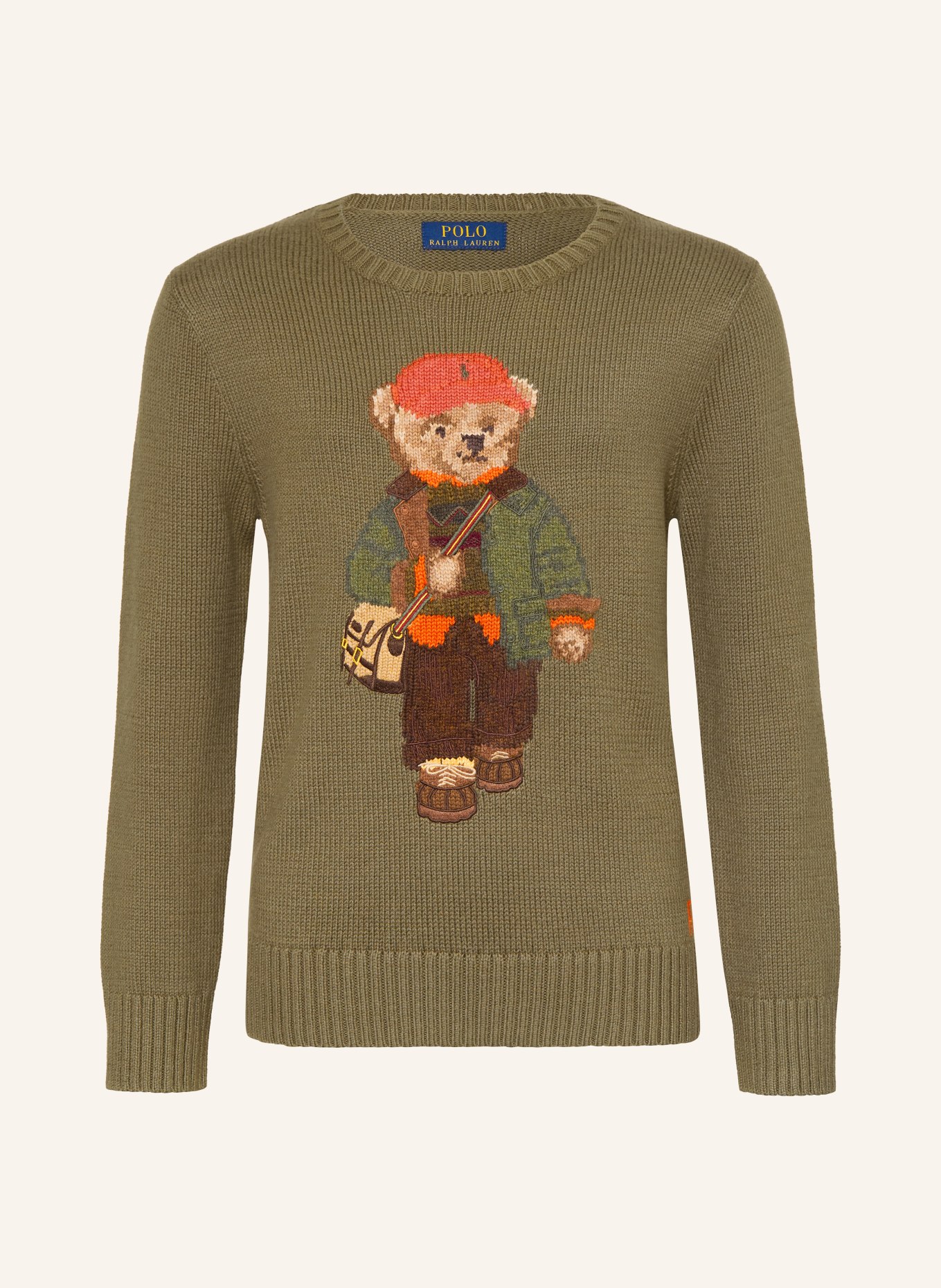POLO RALPH LAUREN Sweater: GREEN / BROWN / ORANGE