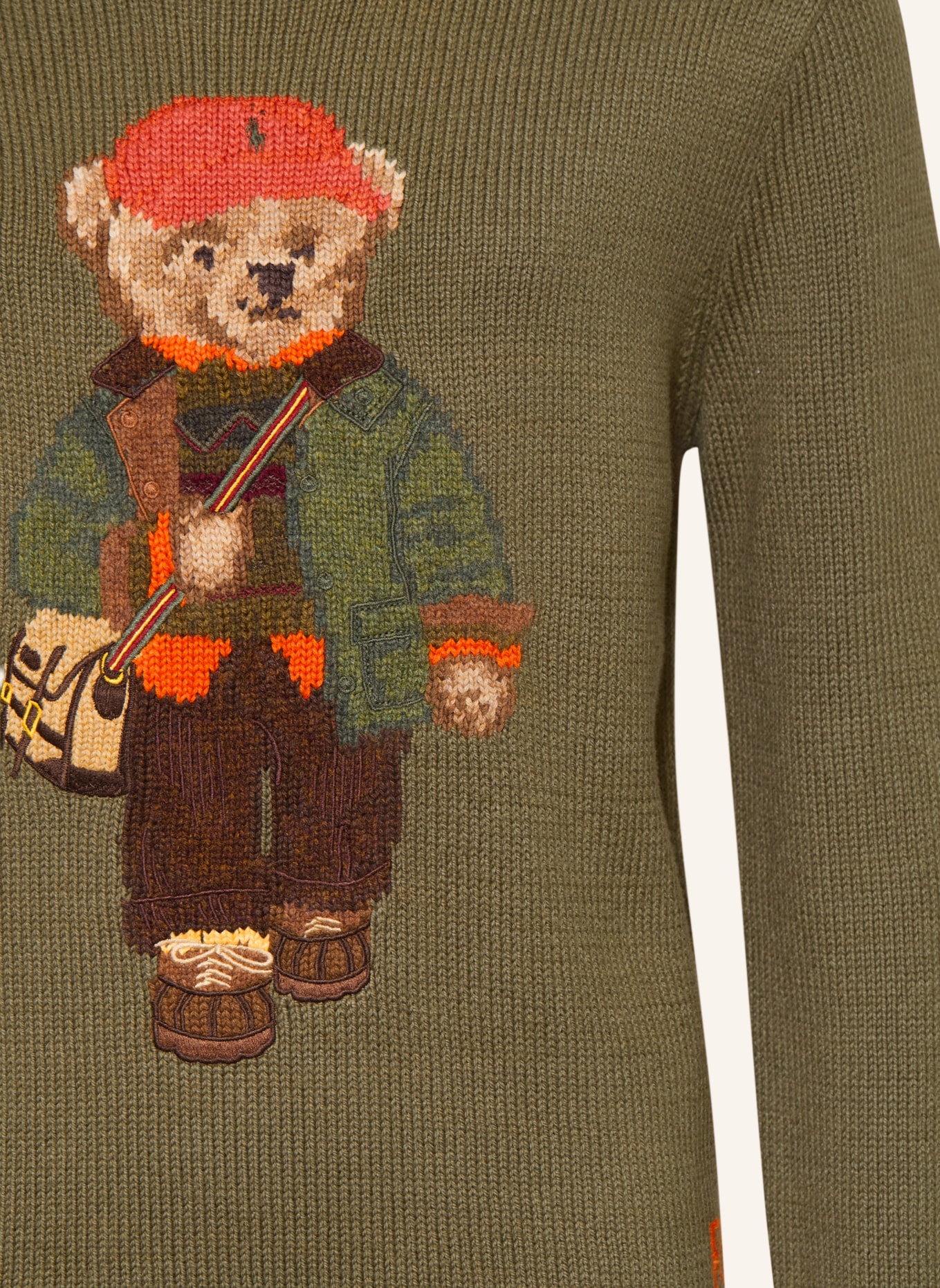 POLO RALPH LAUREN Sweater: GREEN / BROWN / ORANGE