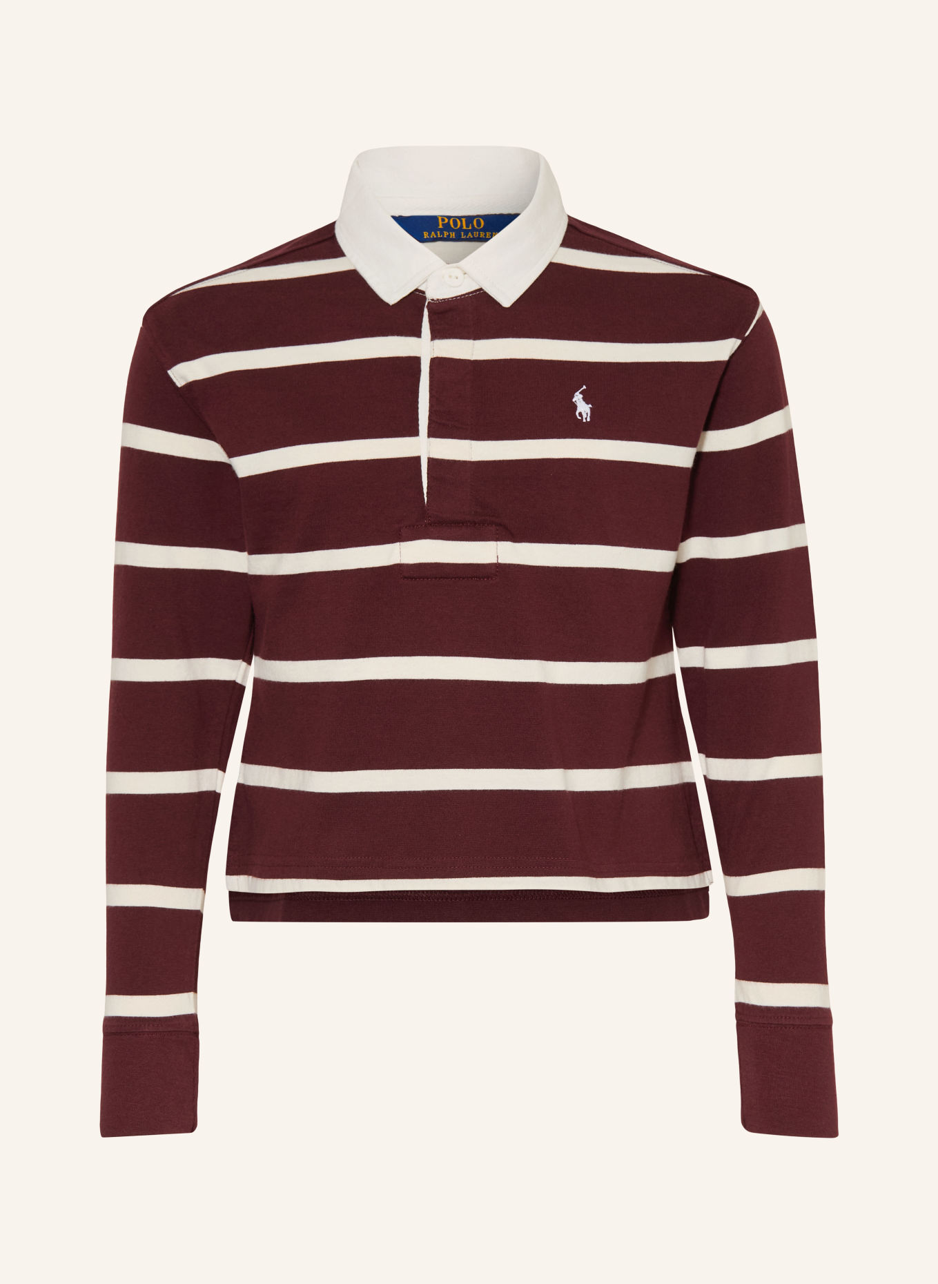 POLO RALPH LAUREN Rugbyshirt: DUNKELROT / CREME