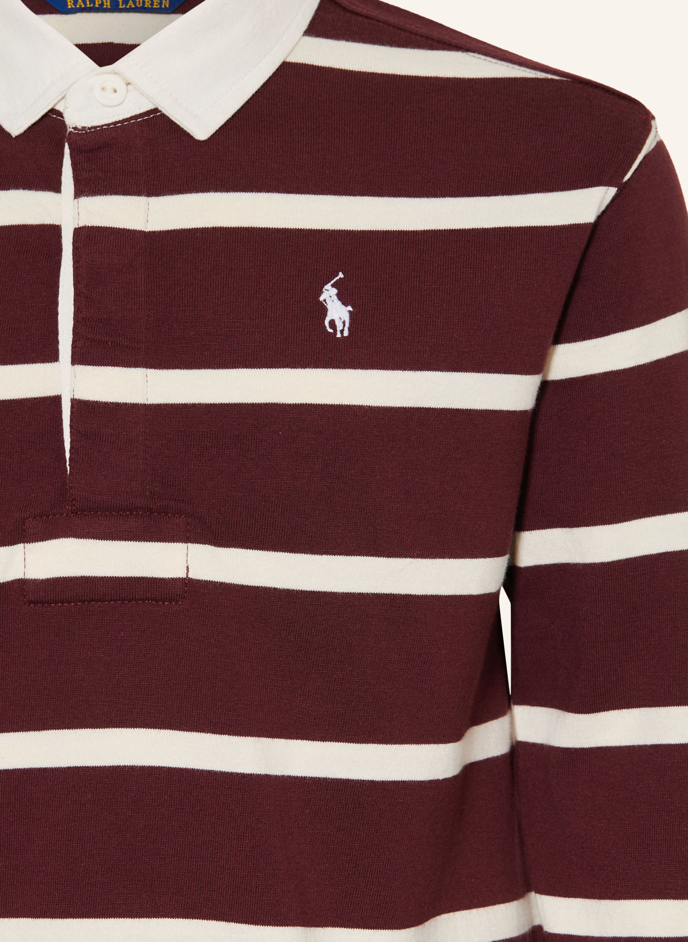 POLO RALPH LAUREN Rugbyshirt: DUNKELROT / CREME