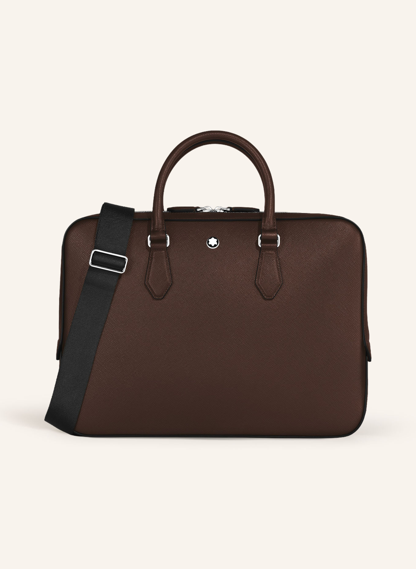 MONTBLANC Laptoptas SARTORIAL: MARRON FONCÉ / ZILVER