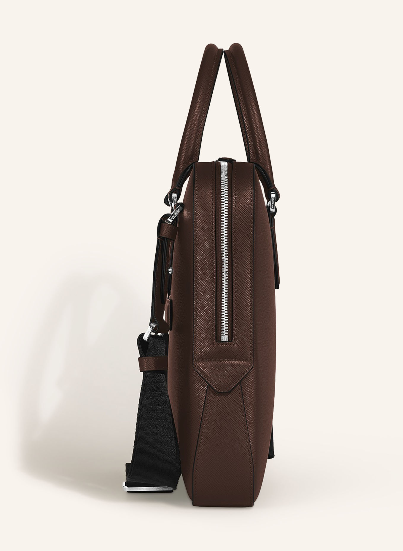 MONTBLANC Laptoptas SARTORIAL: MARRON FONCÉ / ZILVER