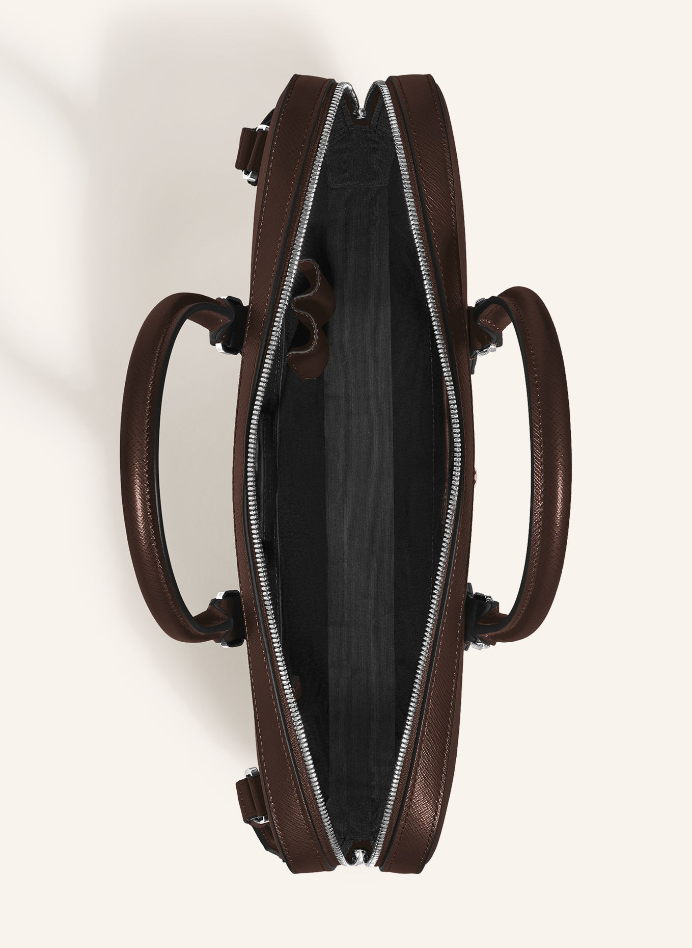 MONTBLANC Laptoptas SARTORIAL: MARRON FONCÉ / ZILVER