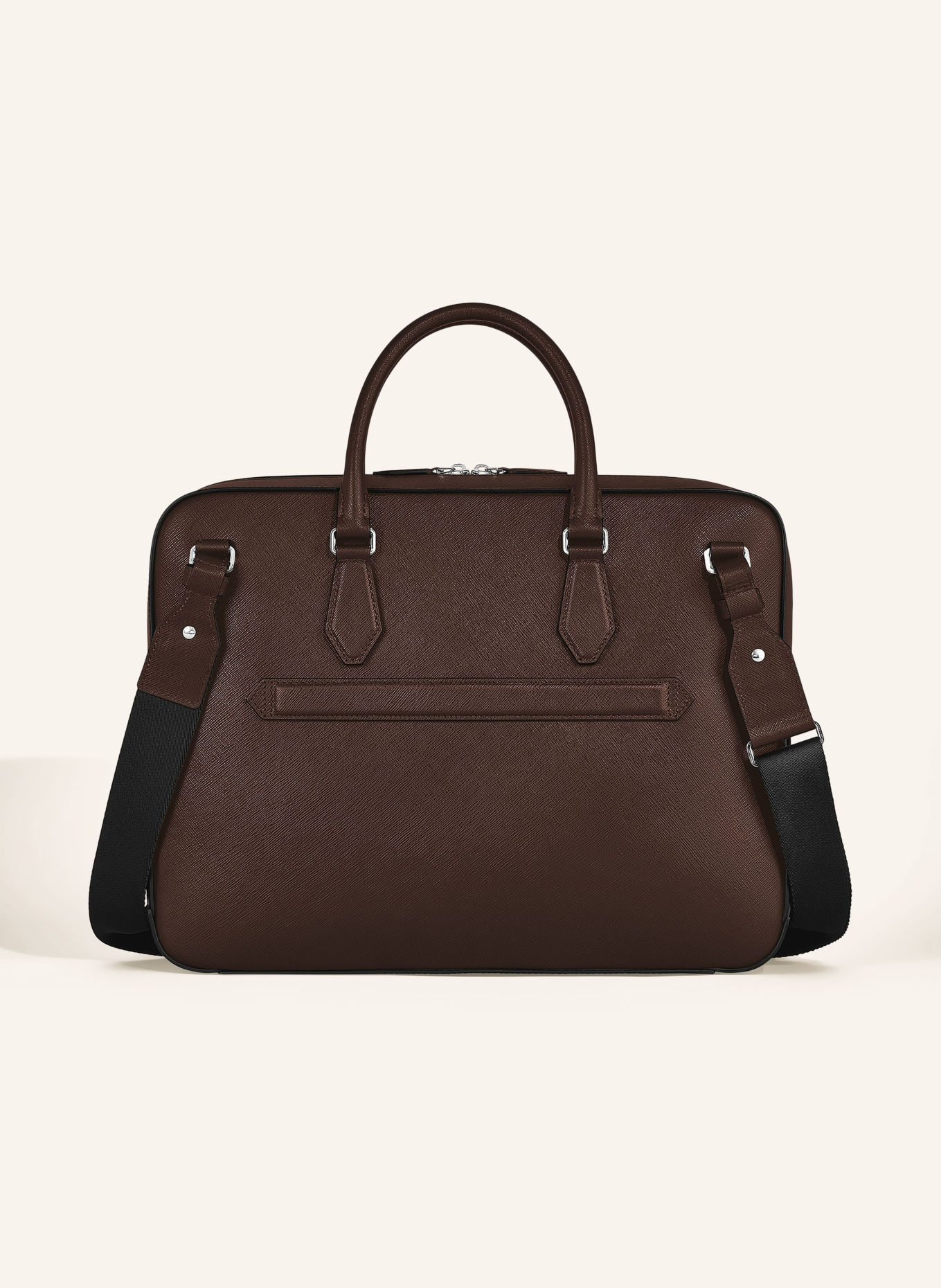 MONTBLANC Torba na laptopa SARTORIAL: CIEMNOBRĄZOWY / SREBRNY